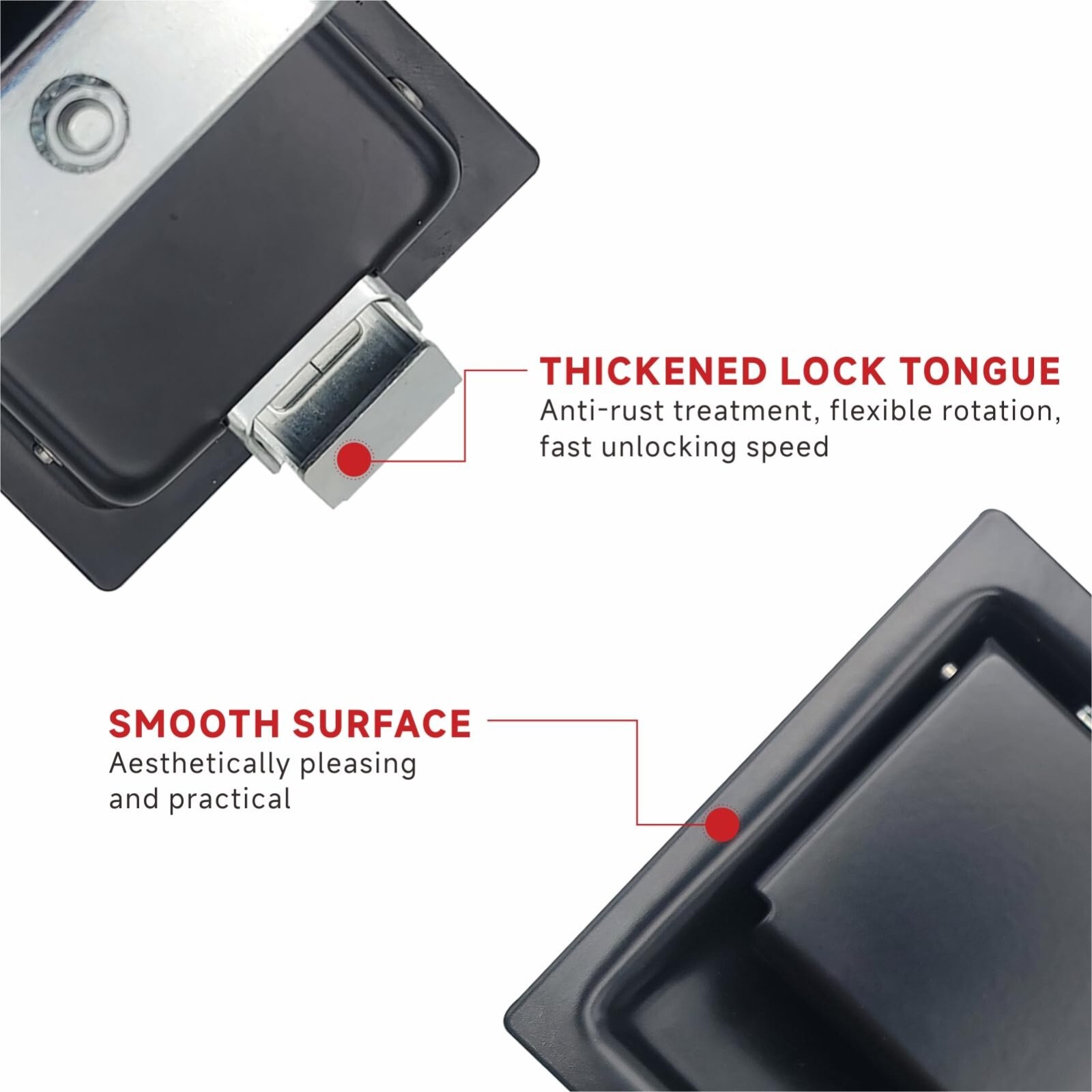 Evan Truck Tool Box Latch Flush Mount Paddle Lock for RV ATV UTV Toolbox