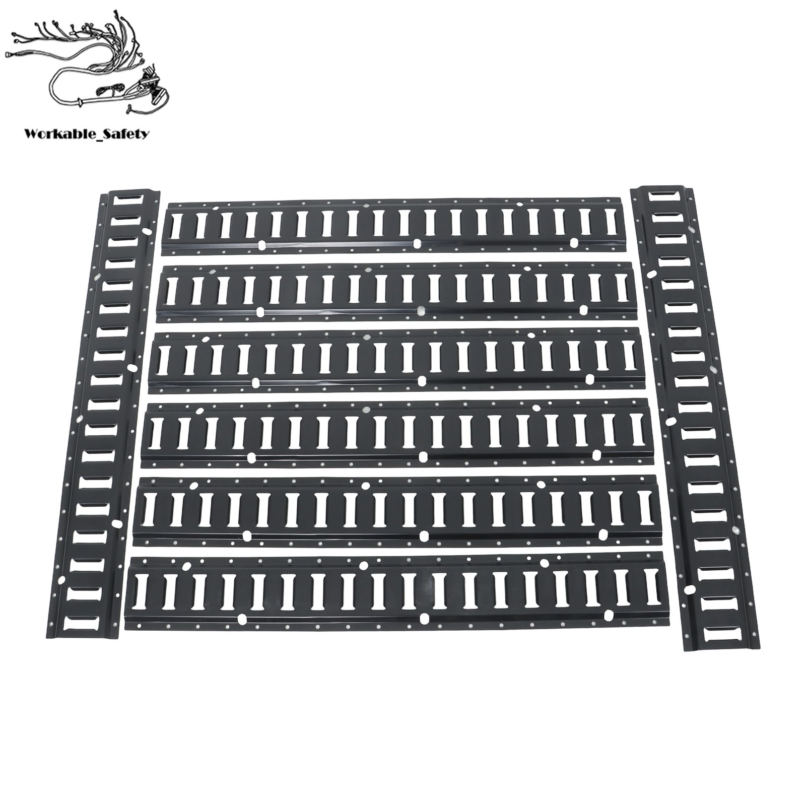 8 Piece 3′ Powder Coated E Track Rail Set Black Finish For ATV UTV Trailers