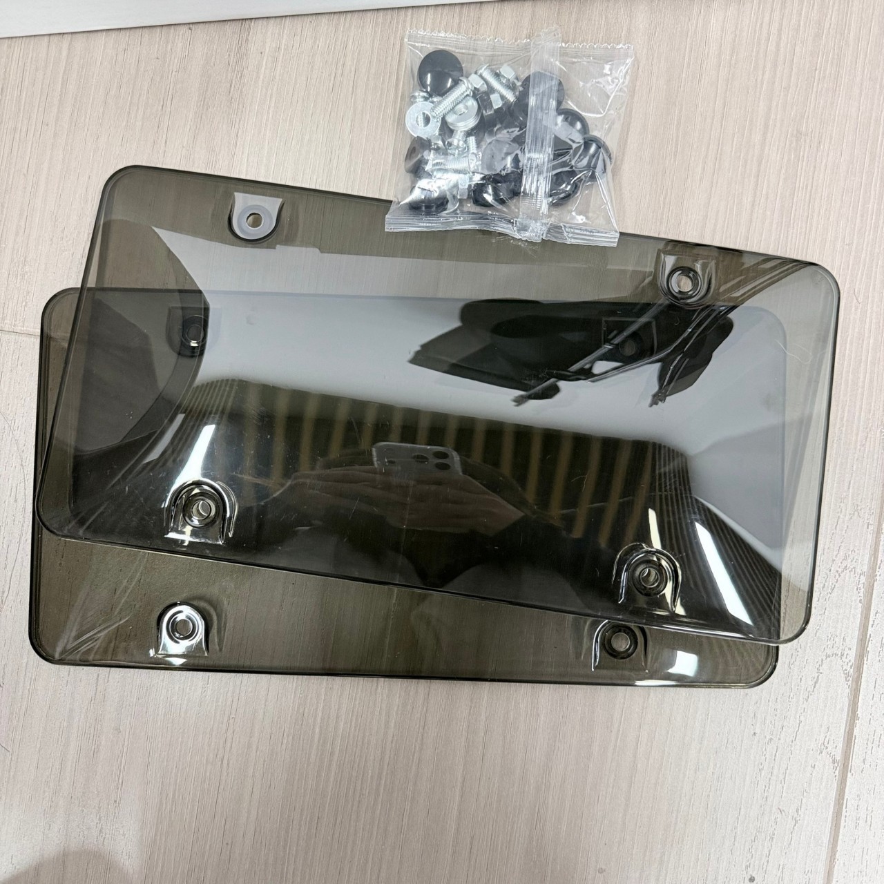 2 Pack Smoke Tinted License Plate Cover Shield US Standard Tag Protector✅✅