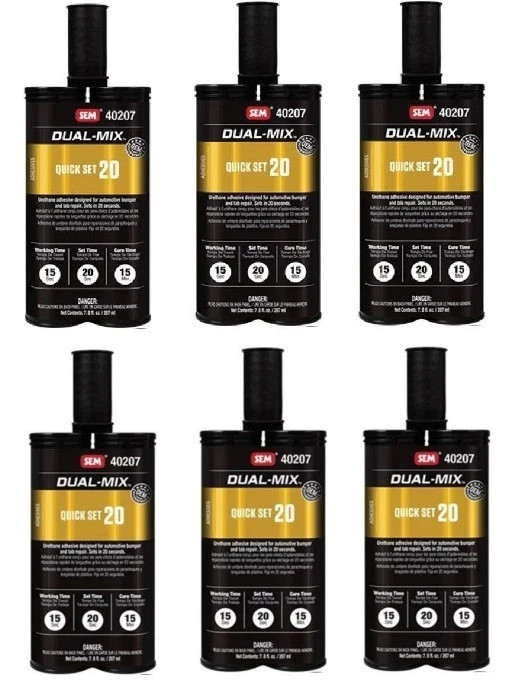 SEM 40207 Quick Set 20 Bumper Tab Repair & Plastic Bonding Adhesive (6 Pack)