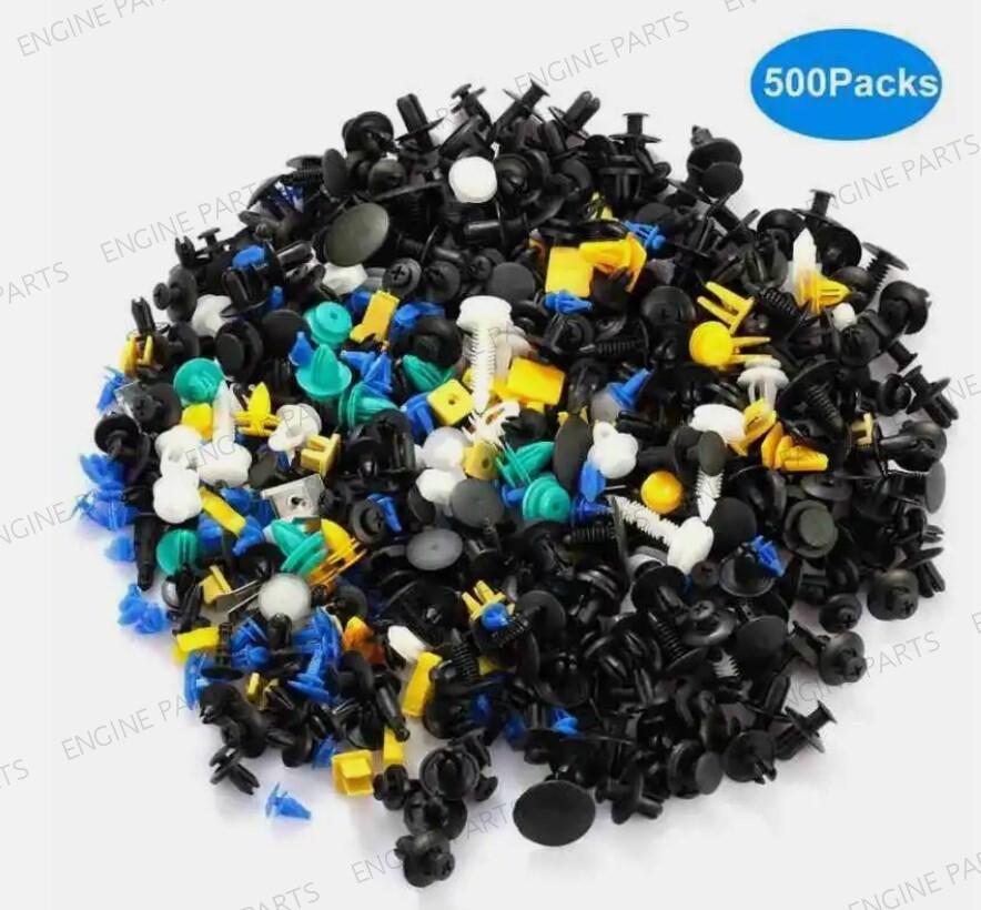 500PC Plastic Car Body Push Pin Rivet Fasteners Trim Moulding Clips Screw Driver