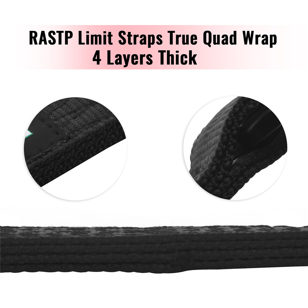 Black 10000lb Limit Straps Shock Suspension 10″ 12″ 14″ 16″ 18″ 20″ 22″ 24″ 26″