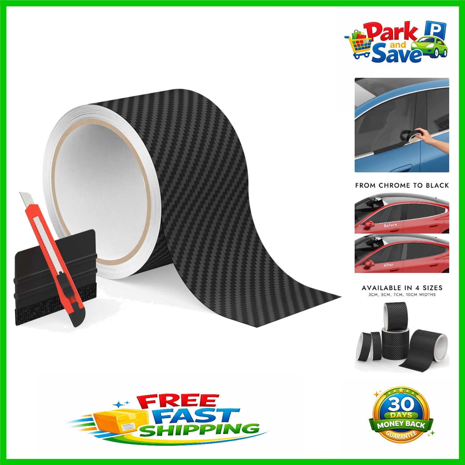 Universal 4 Width Chrome Delete Vinyl Wrap – Easy Apply & Scratch Resistant