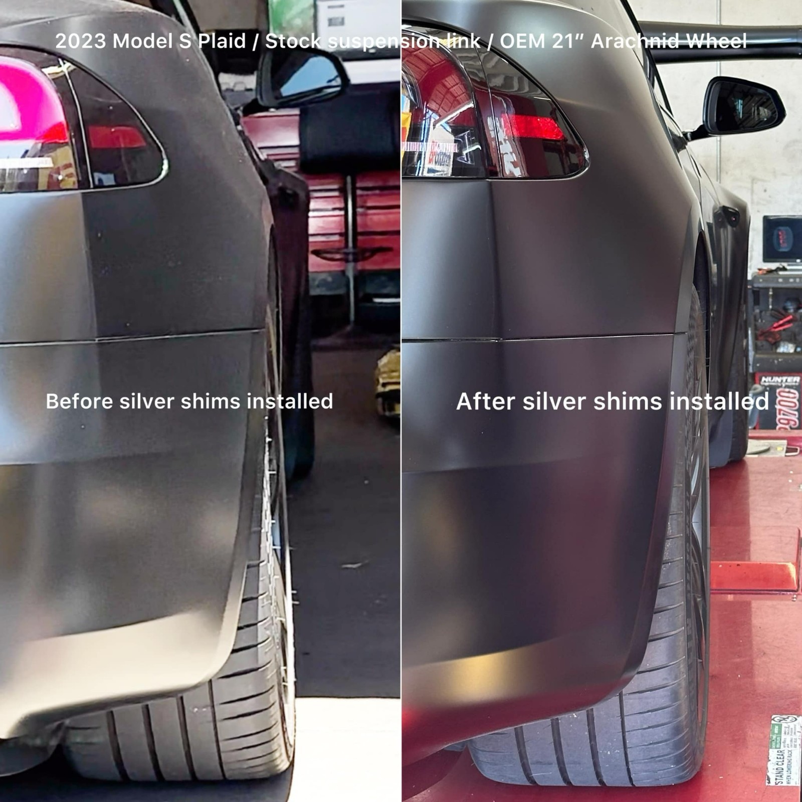 Tesla Model S Inner tire wear solution – Camber Shims 1.5 degree reduction