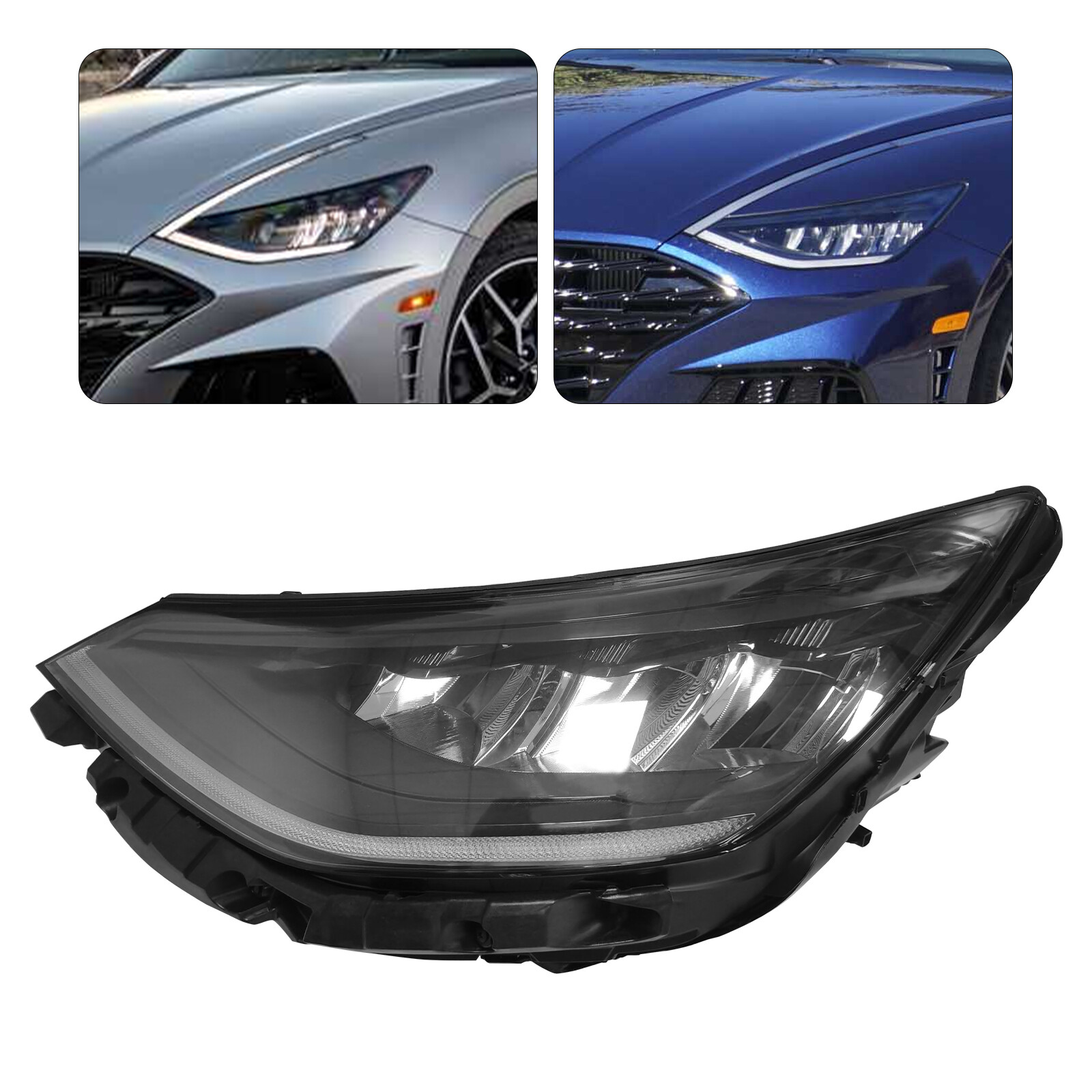 1 Pair LED Headlamps For 2020 2021 2022 Hyundai Sonata Headlights Set Left+Right