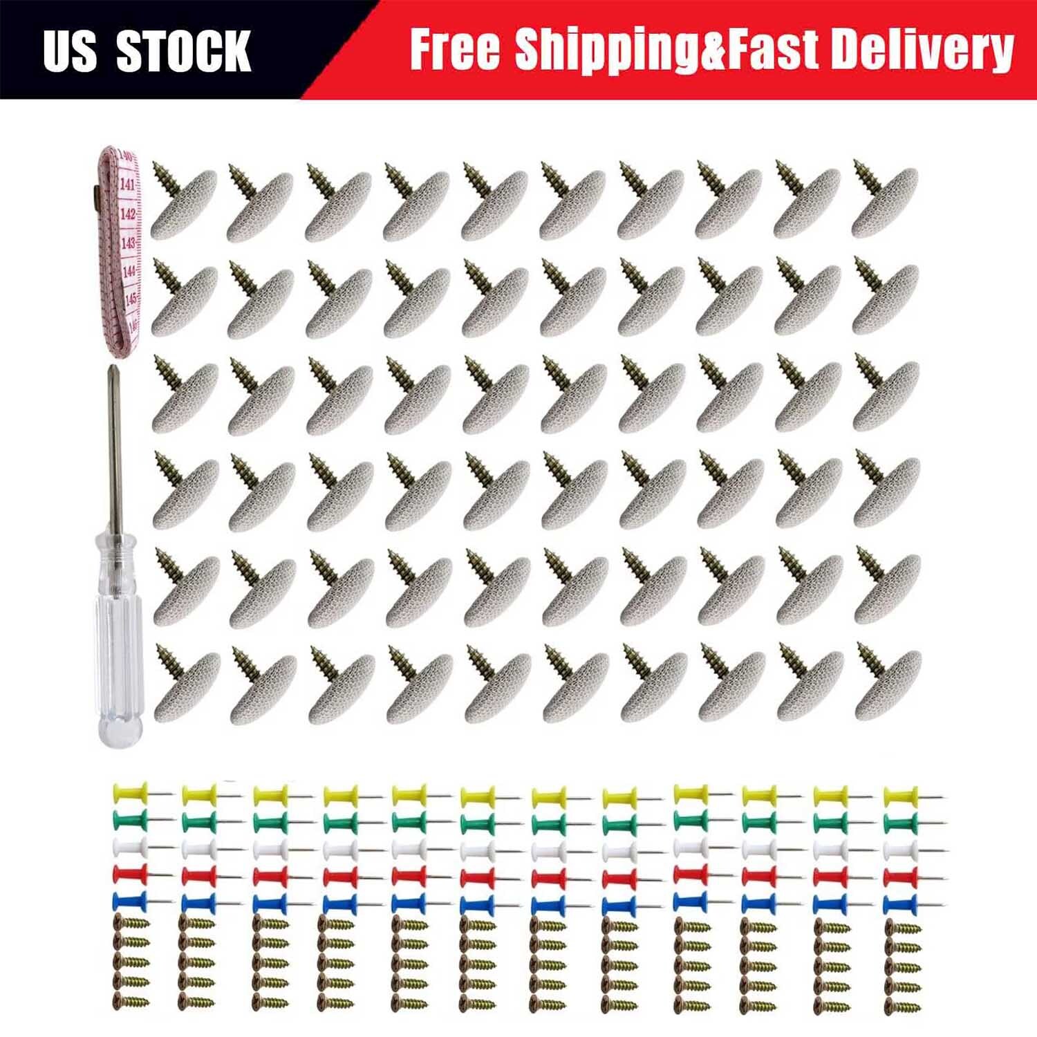 60PCS Car Roof Liner Ceiling Kit Repair Buckle Sagging Headliner Pins Rivet Snap