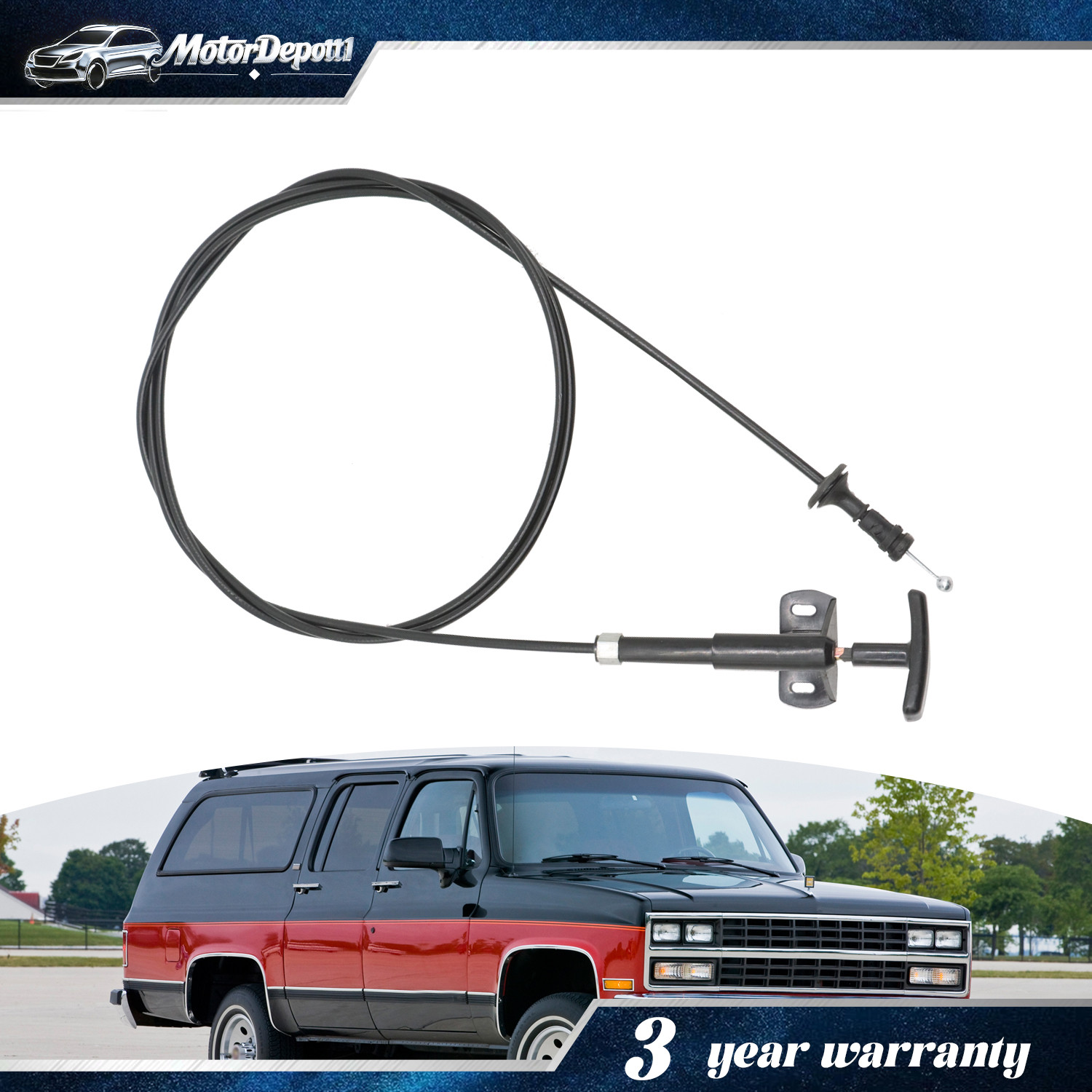 Hood Latch Release Cable w/ Handle For 1981-1991 Chevy GMC Pickup Truck SUV