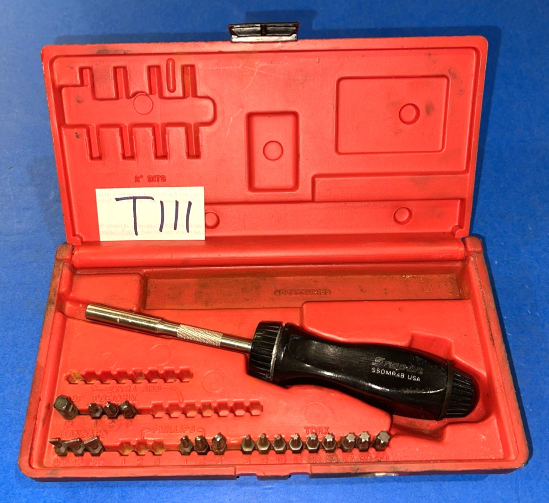 SNAP-ON TOOLS BLACK RATCHETING SCREWDRIVER IN A BIT KIT SHIPPED FREE IN THE US