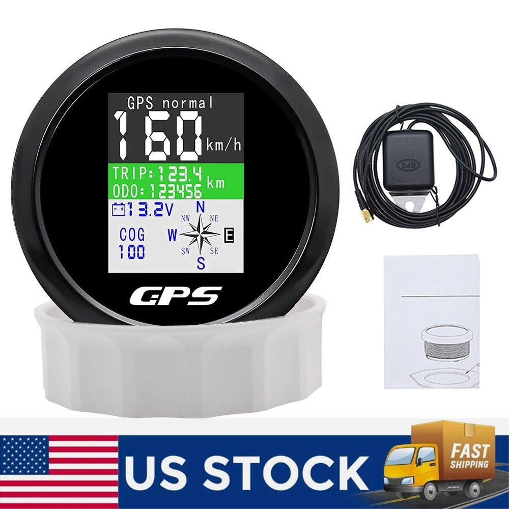 85MM LCD Digital GPS Speedometer Odometer Gauge for Marine Boat Car Truck ATV US