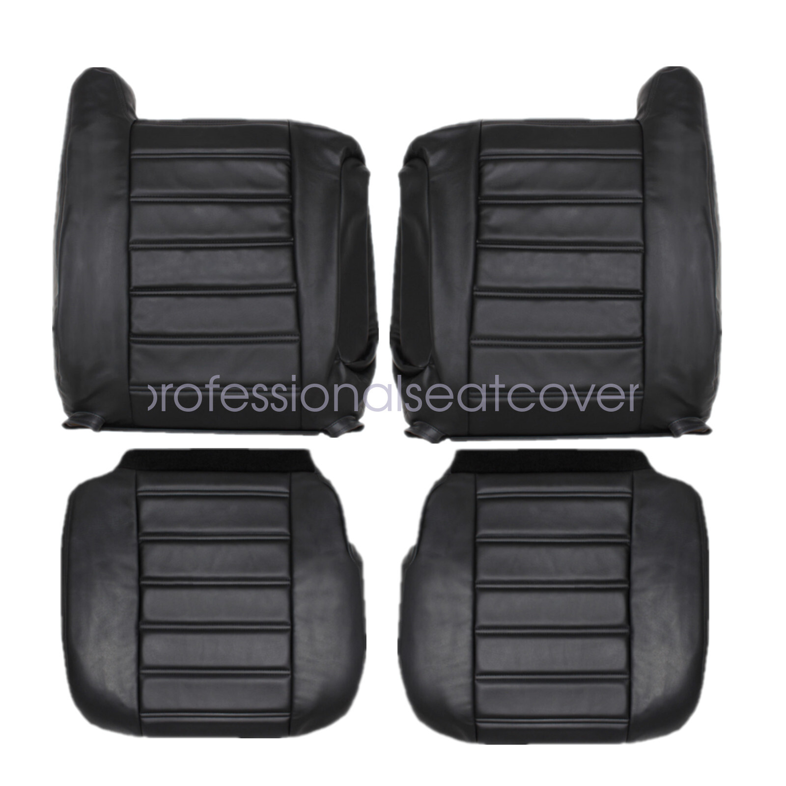 Replacement Driver & Passenger Bottom-Top Seat Cover Black For 03-07 Hummer H2