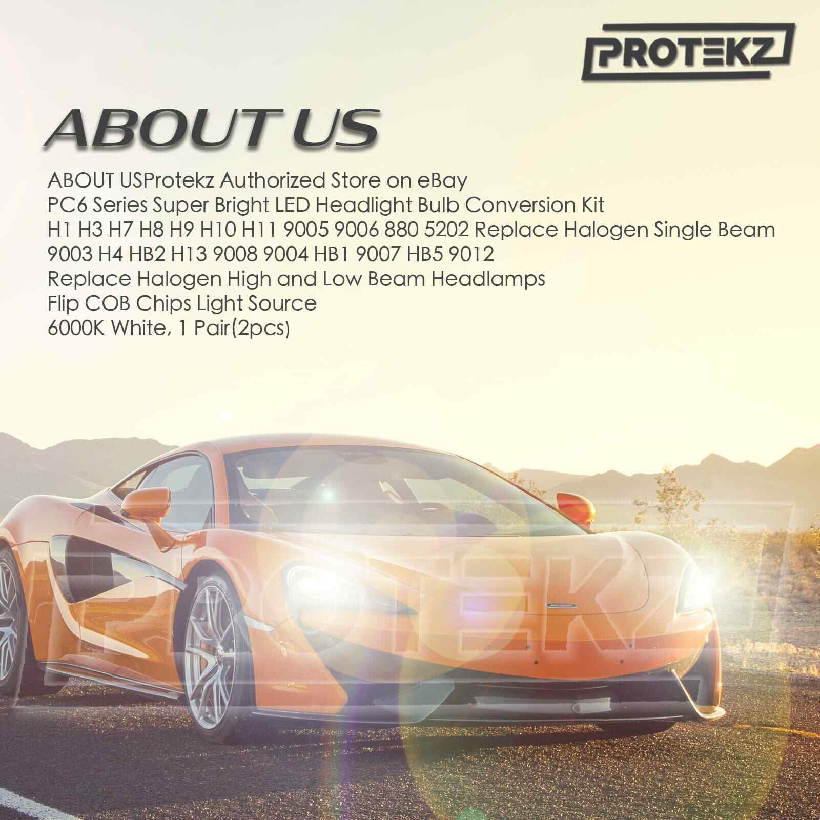 Protekz LED Headlight Kit H8 6000K CREE 120000LM COB CREE Chip Free Return