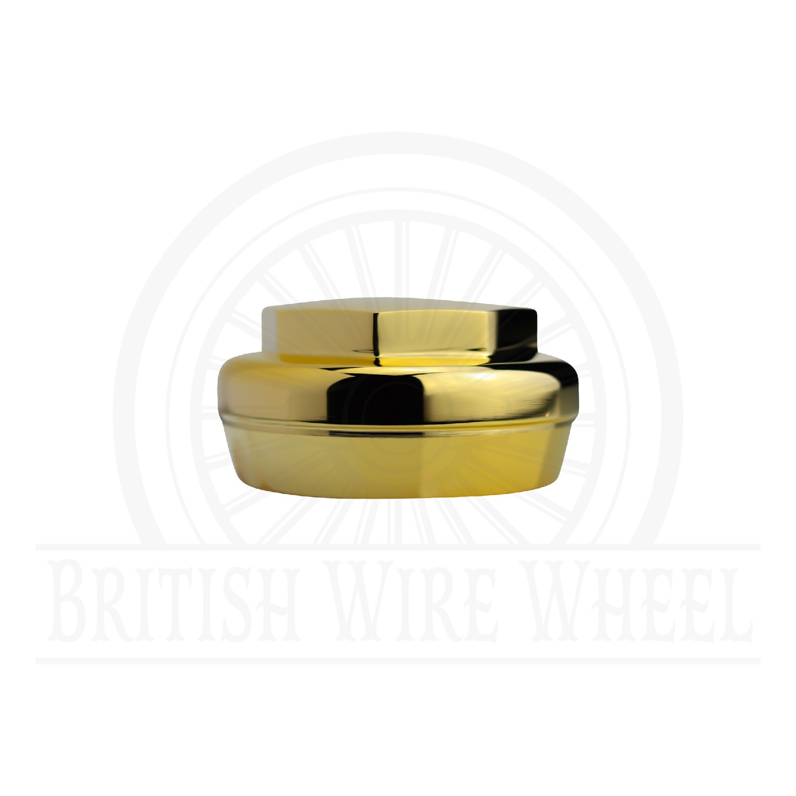 Hex Gold Knock Off Spinner Caps for Lowrider Wire Wheels, Set of 4 + Wrench