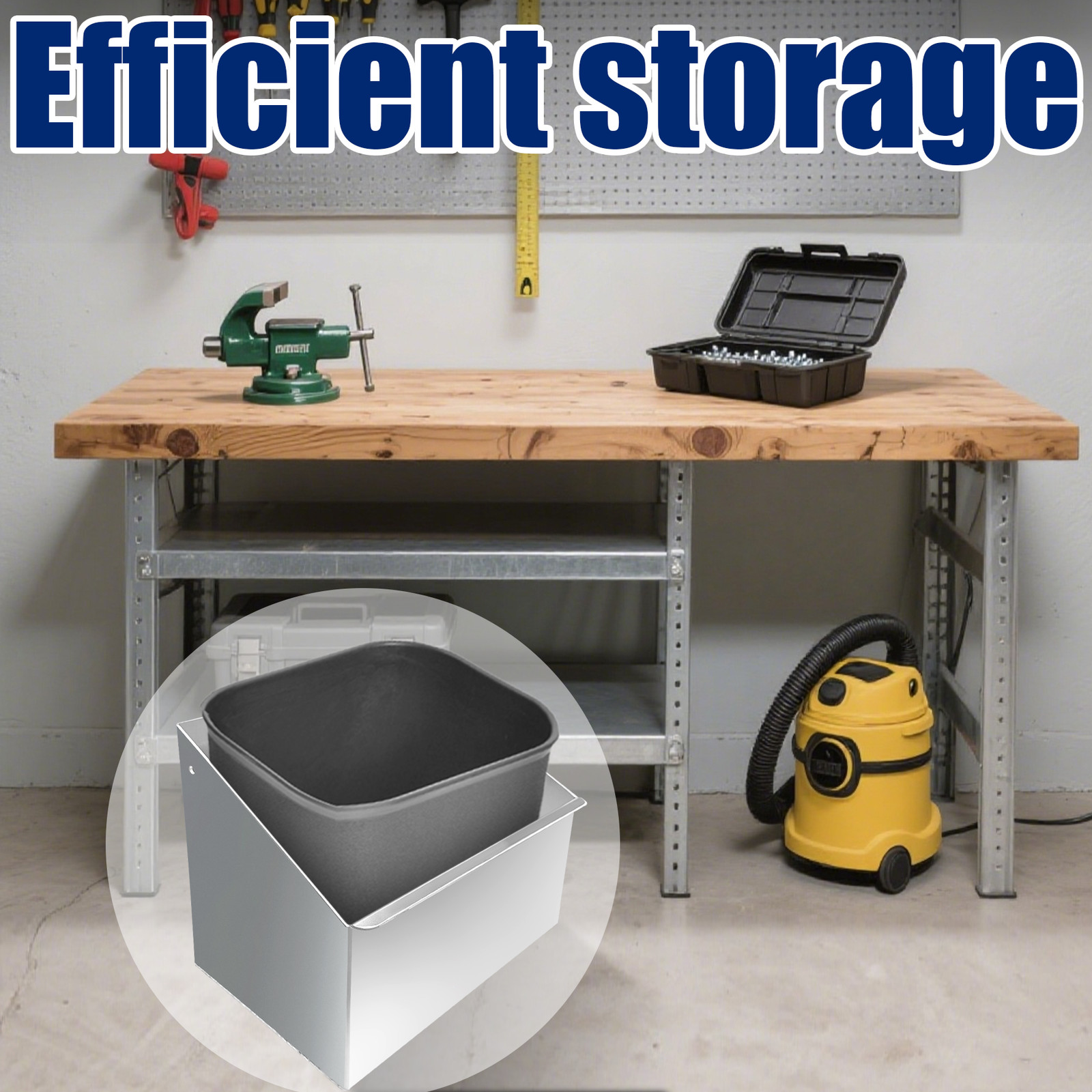 New Wall Mounted Aluminum Trash Can Holder for Garage Trailer Storage Organizer