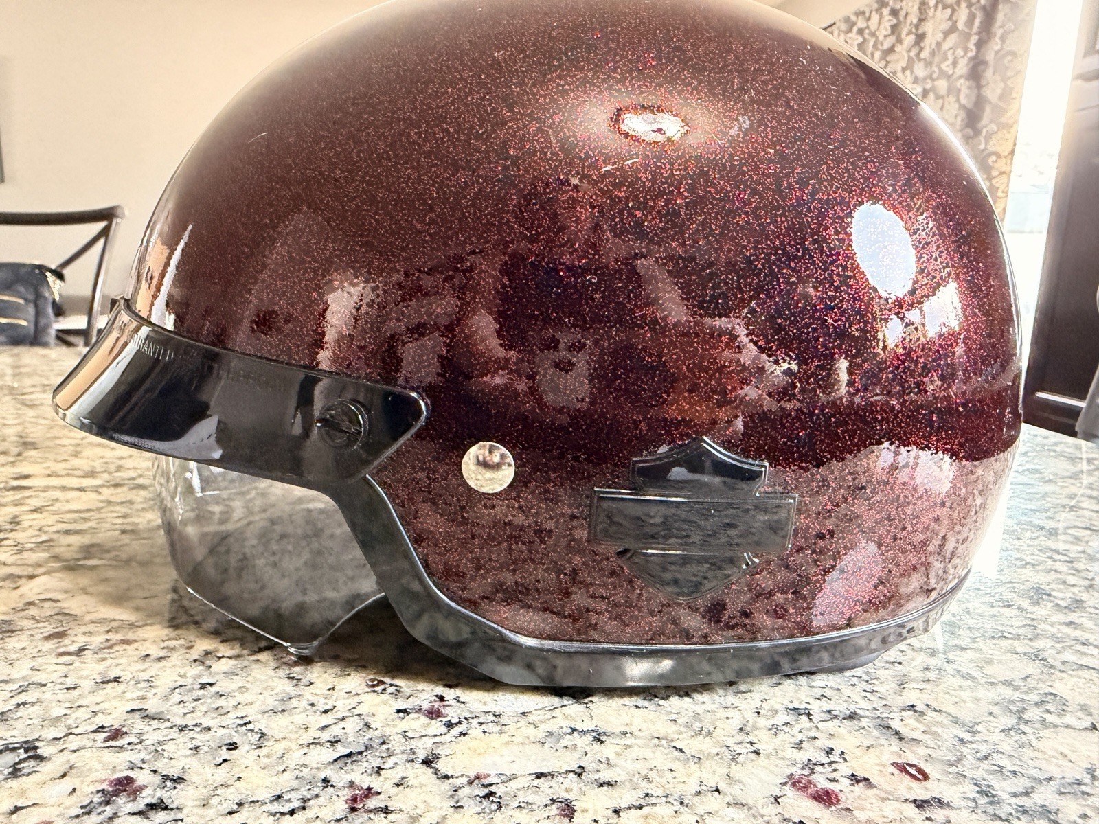 Harley-Davidson Paramount Half Helmet Red Flake Finish with Visor – Size-Medium