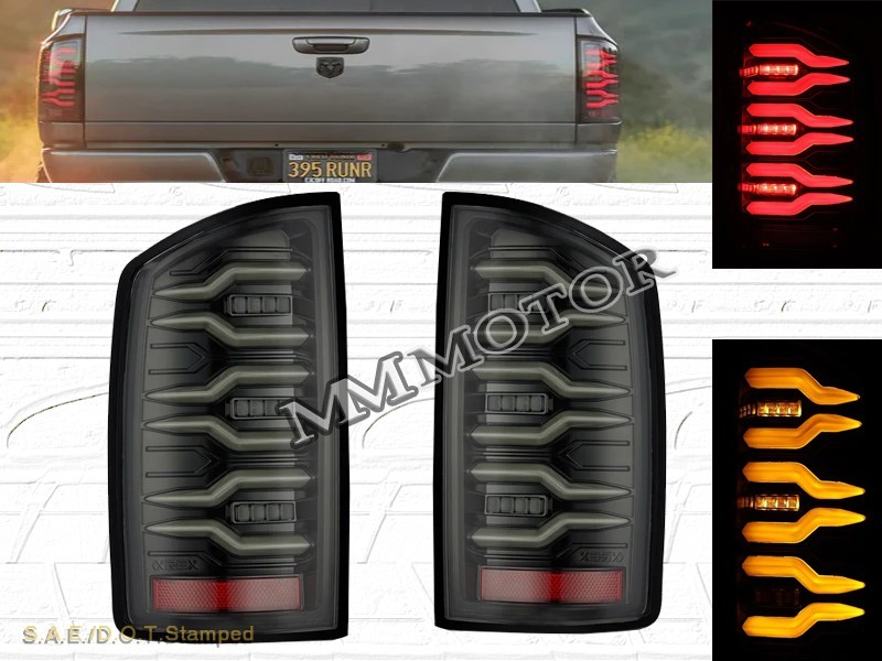 2002-2006 DODGE RAM 1500/2500/3500 LUXX SERIES LED TAIL LIGHTS ALPHA BLACK SS