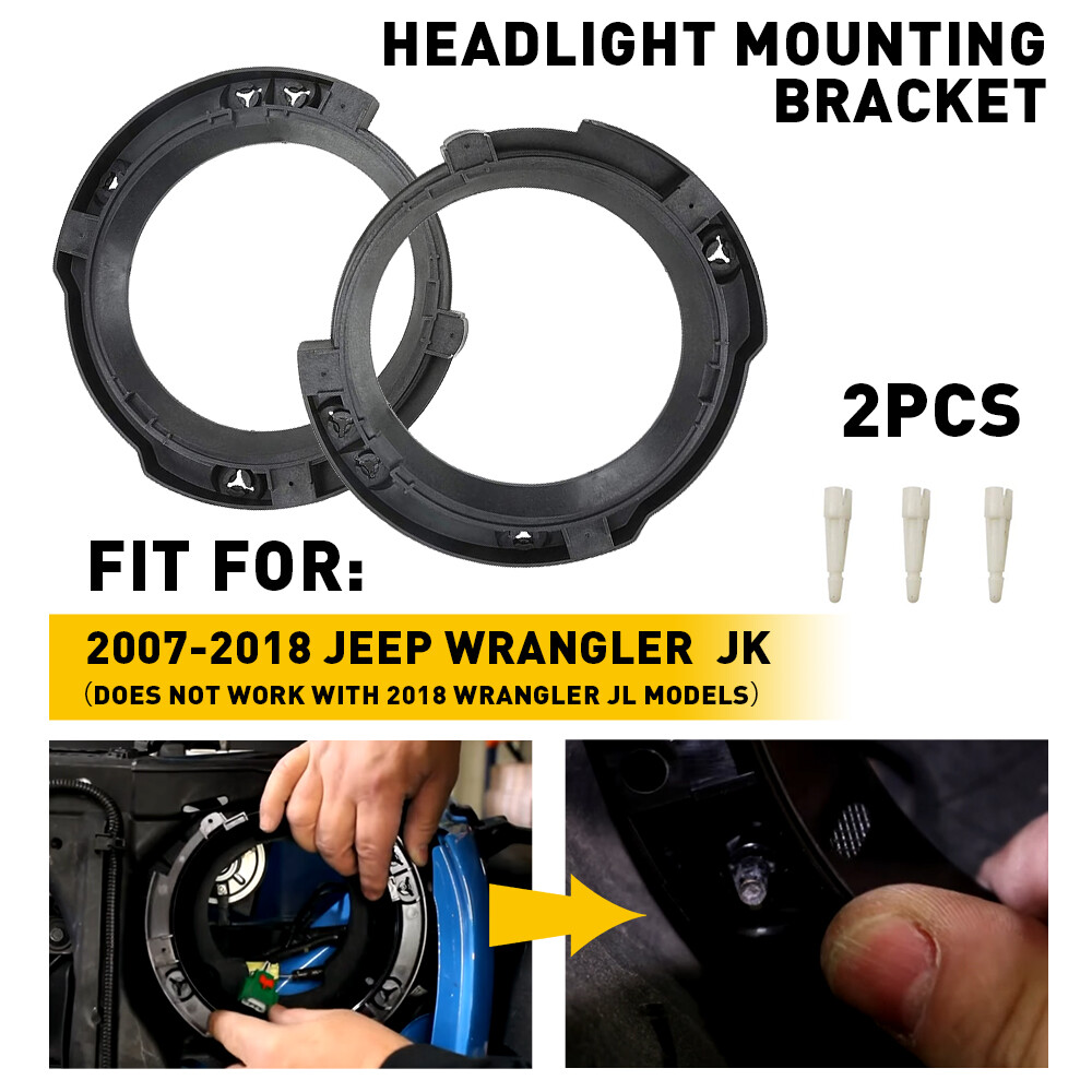 8.15″ Round Headlight Mounting Bracket for Wrangler JK JKU Headlight Bezel EAG