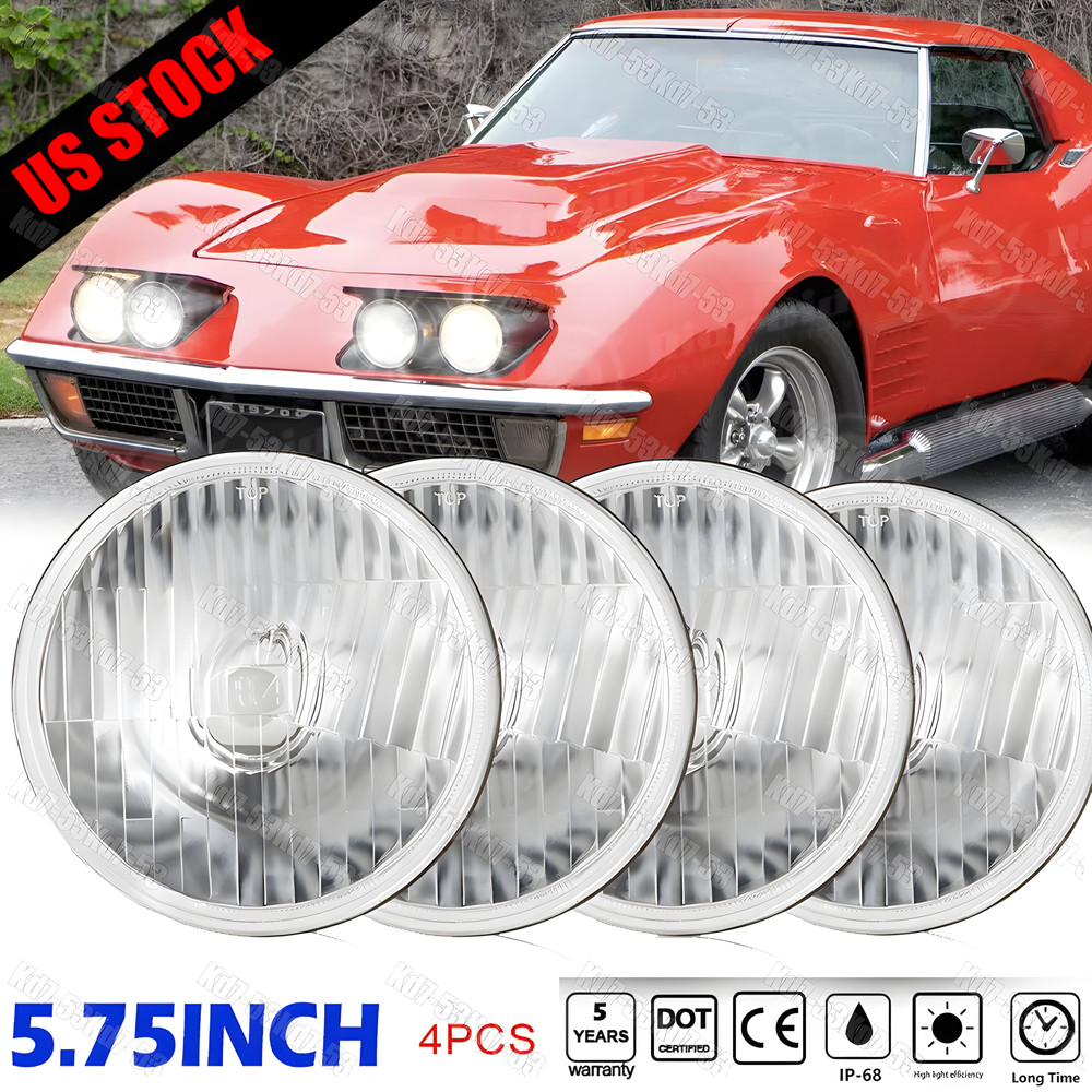 4PCS For Chevy Corvette C3 68-82 5 3/4″ 5.75″ LED Headlights Hi/Lo Beam DRL Lamp