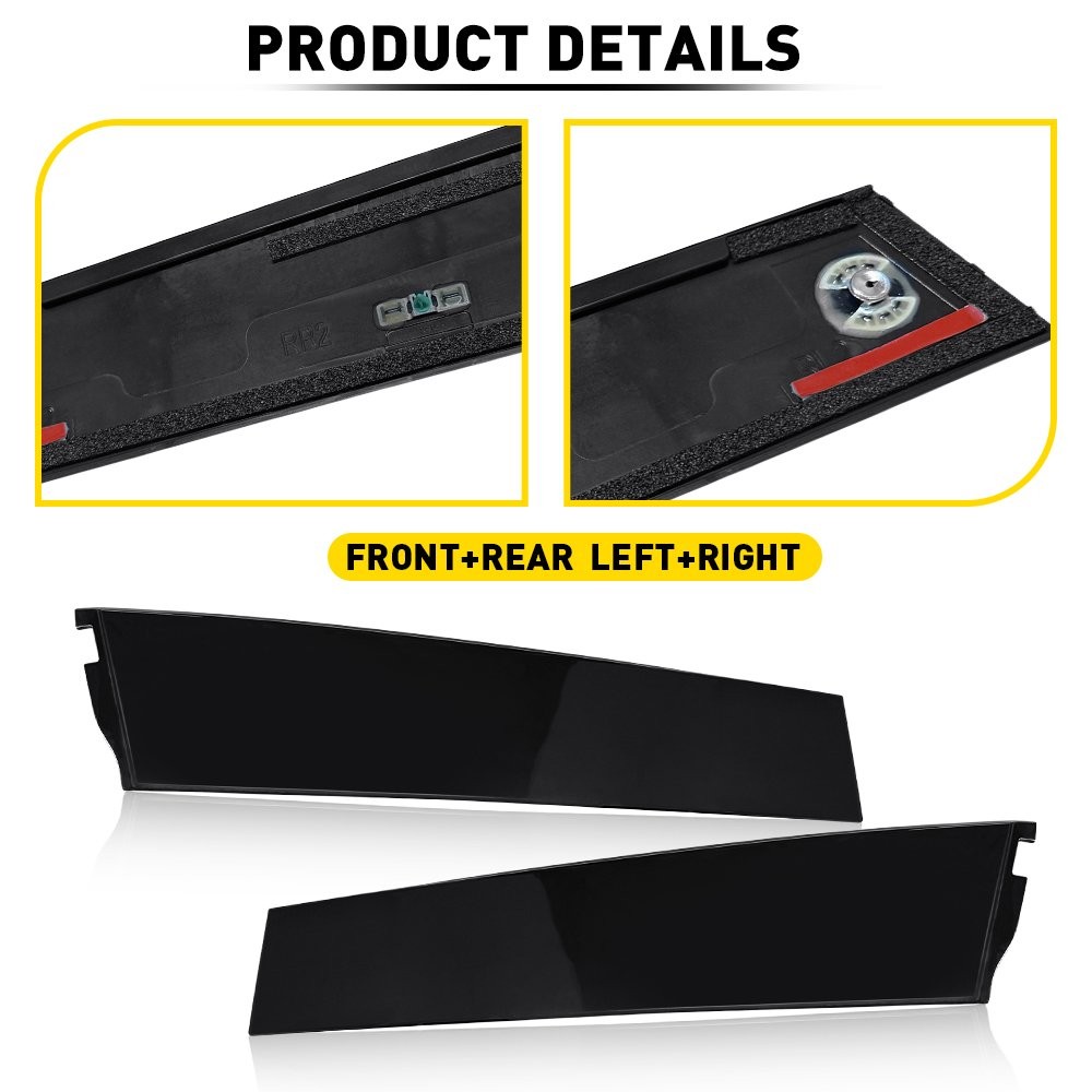 Gloss Black Window B Pillar Posts Trim Cover For Chevy Tahoe GMC Yukon 2015-2020