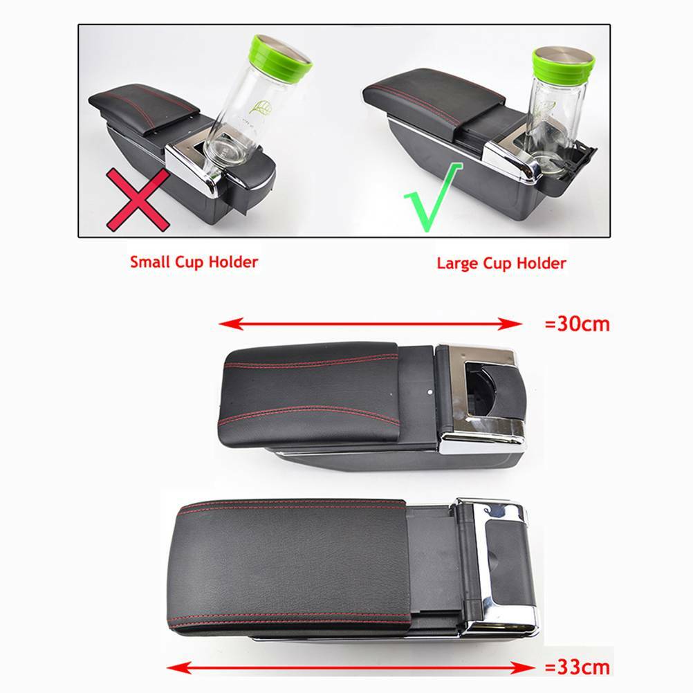 Universal Car Armrest Sliding Duel Center Content Storage Box Arm Rest Part USA