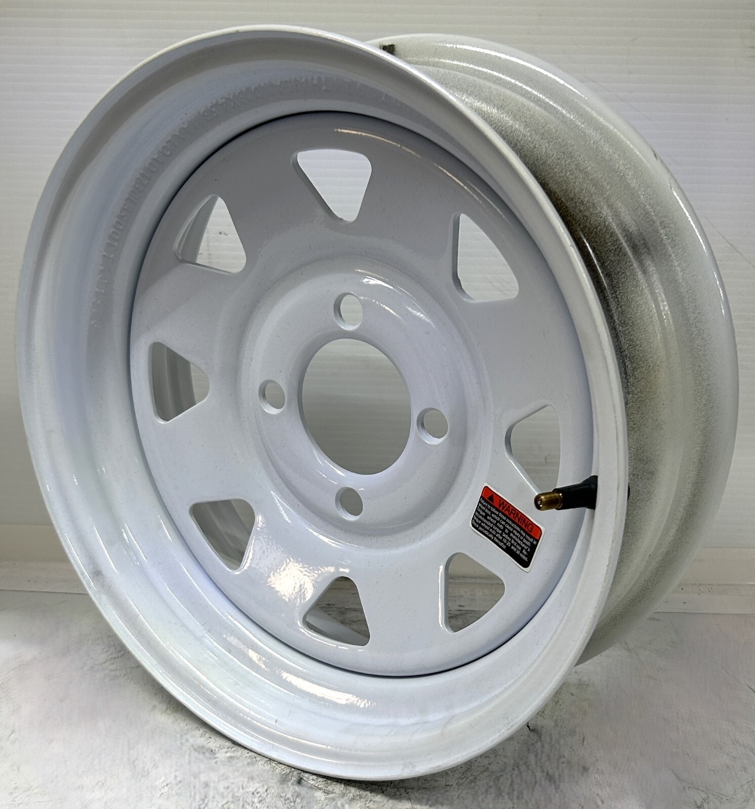 12″ INCH 4 LUG BOAT TRAILER WHITE SPOKE WHEEL RIM 12440WS