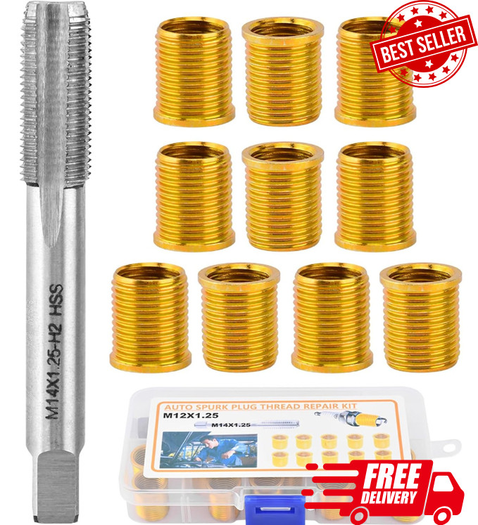 12Mm X 1.25 Helicoil Kit, m12x1.25 Spark Plug Thread Repair kit 12 Insert m…