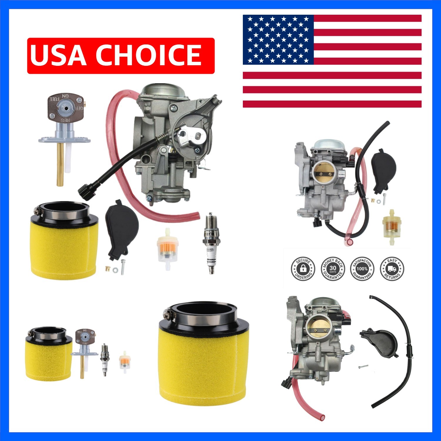 Precision Machined Carburetor & Fuel Valve for Arctic Cat 400, 500 ATV 2000-03