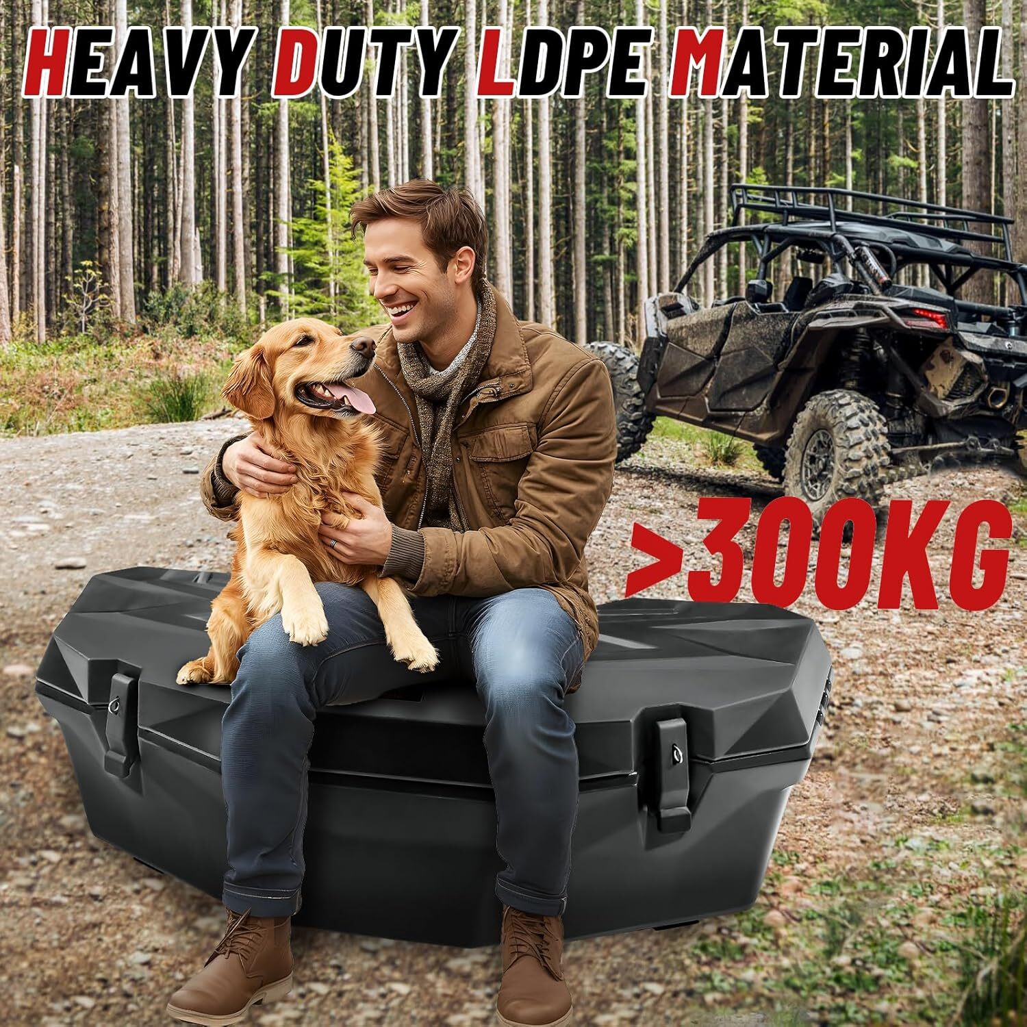 UTV Rear Cargo Storage Box 30L for Can-Am Maverick X3/X3 MAX/Renegade/Commande