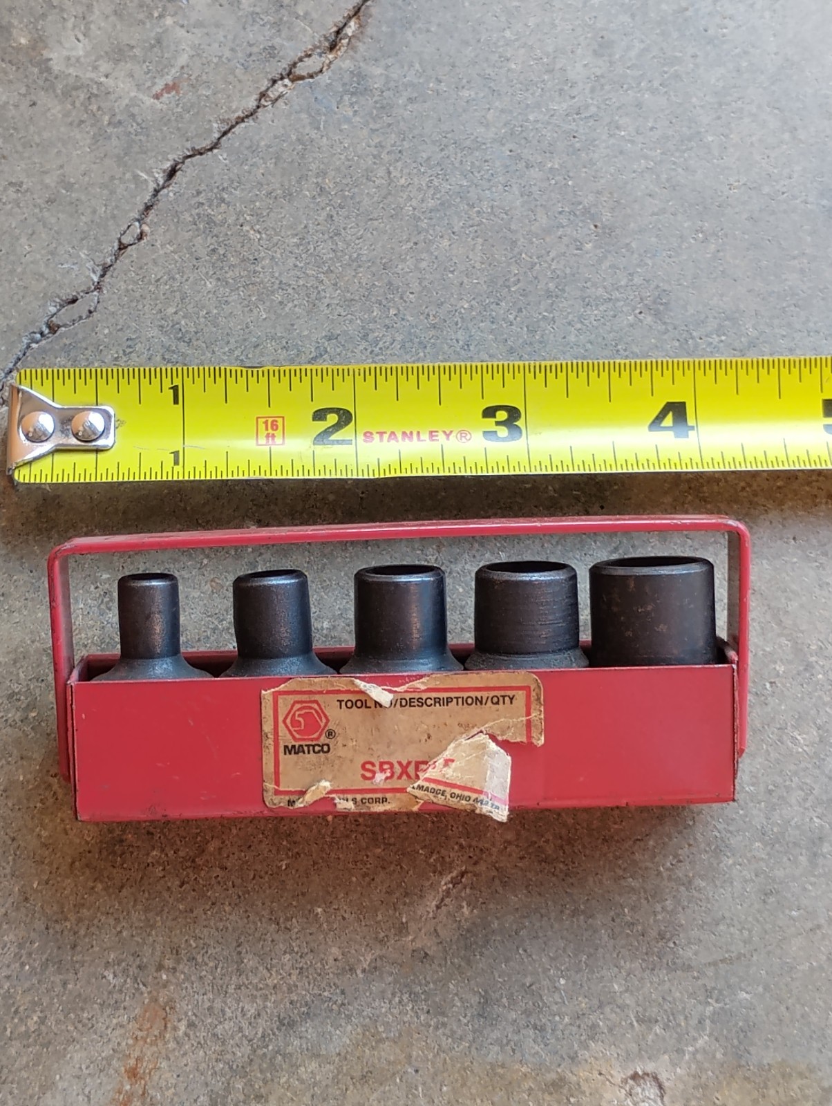 MATCO 3/8 DR Inverted TORX IMPACT Socket Set External Star Storage Tray SBXR5T