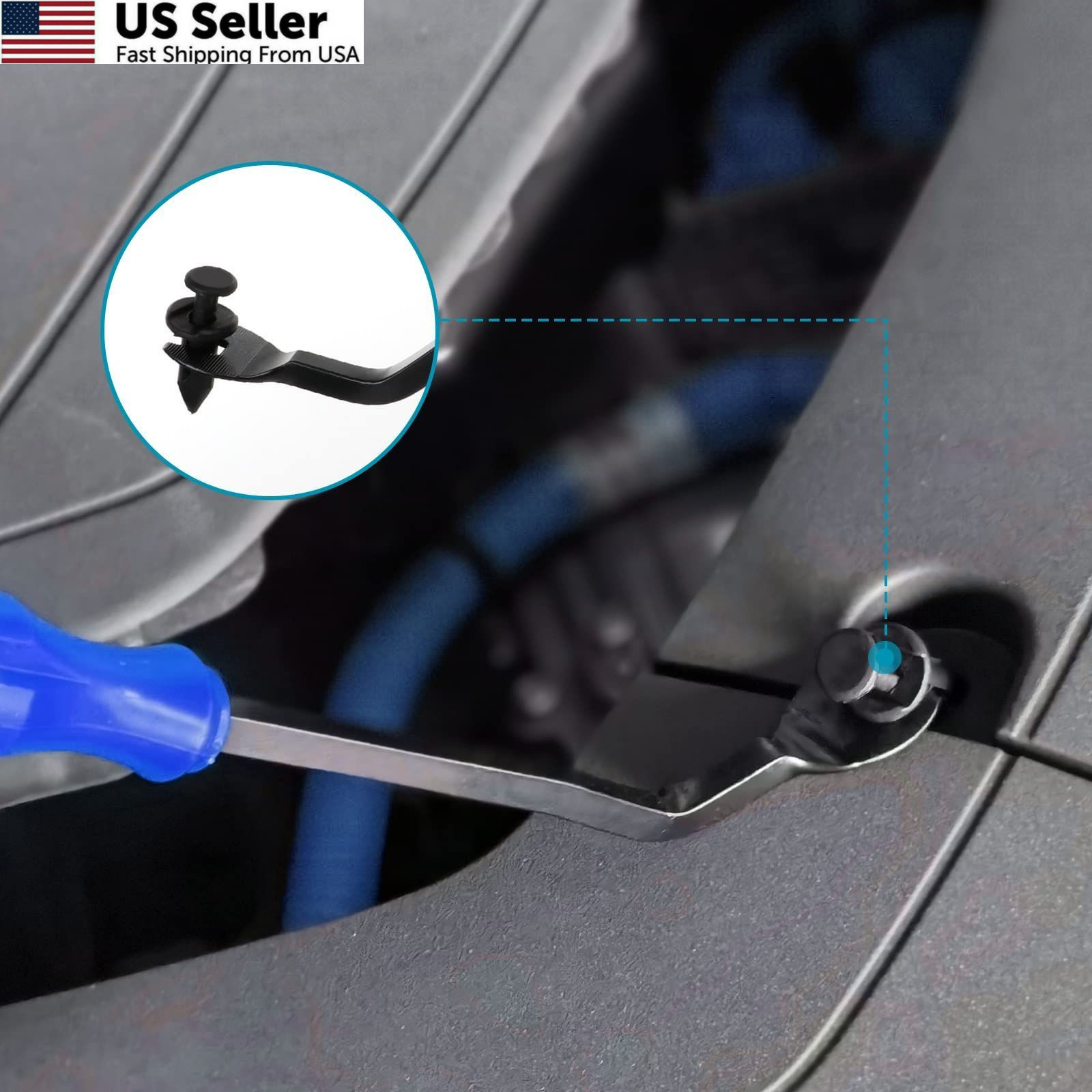 835 PCS Car Push Retainer Clips and Plastic Fasteners Kit – 24 One Size, blue