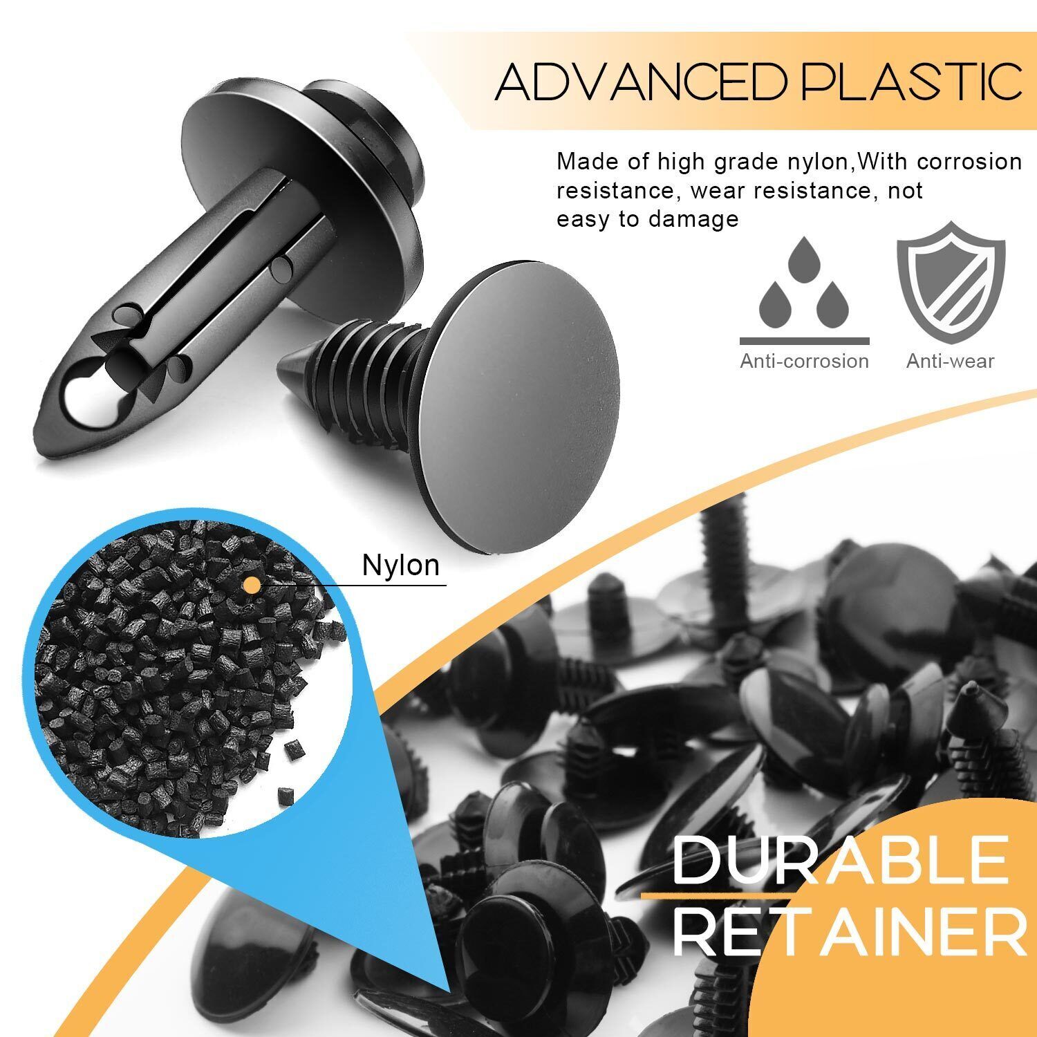680Pcs Car Retainer Auto Fasteners Push Trim Plastic Clips Pin Rivet Bumper Kit