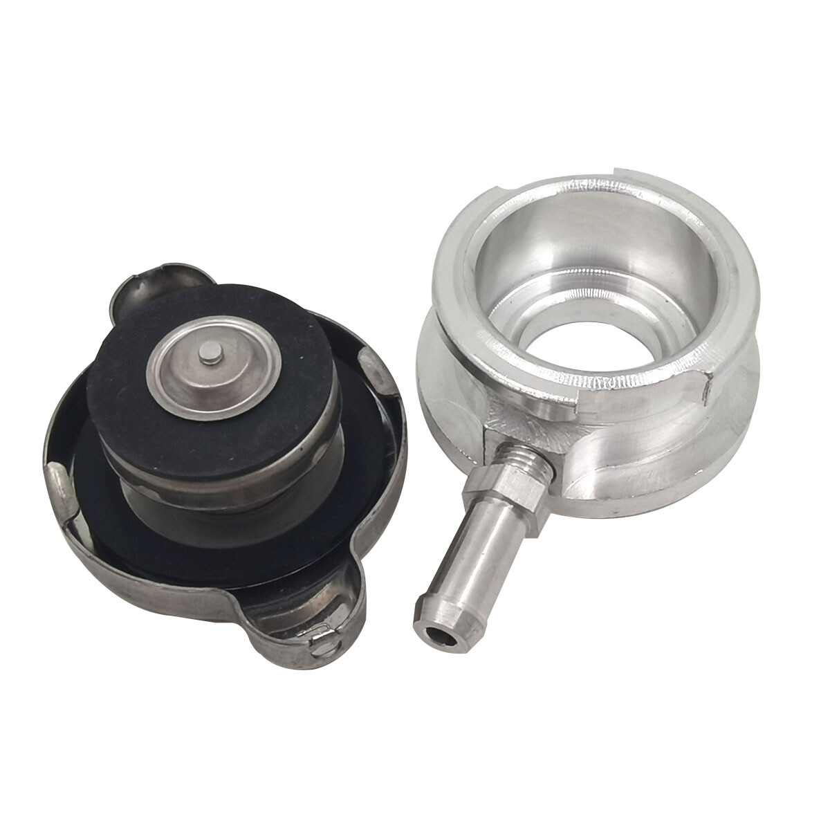 Aluminum Weld-On Radiator Filler Neck 32mm 1.25″ ID With 1.1 Radiator Cap