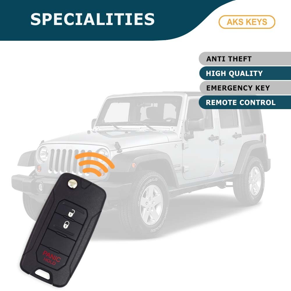 New Replacement for Dodge Chrysler Jeep 2005-2018 Flip Key Fob 3B – OHT692427AA