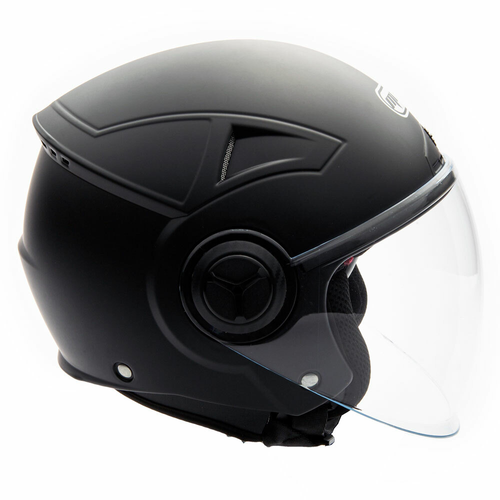 MMG Motorcycle Scooter Pilot Open Face Flip-Up Helmet DOT – Matte Black Large