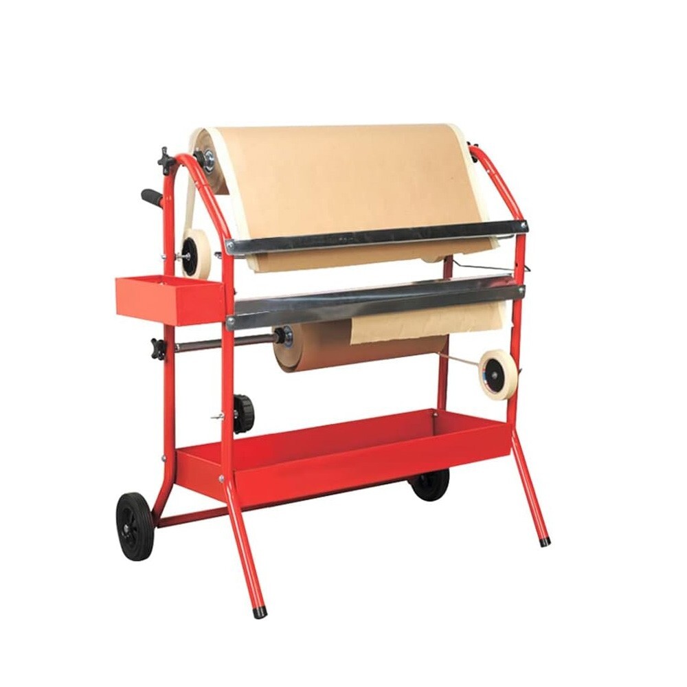 Mobile 18″ Multi-Roll Masking Paper Machine with Storage Trays