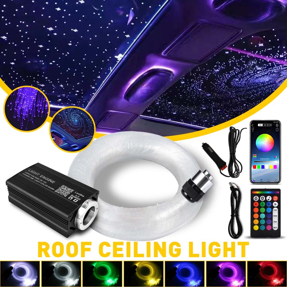 500pcs Car/Home Fiber LED Headliner Optic Roof 12W RGBW Star Ceiling Light Kit