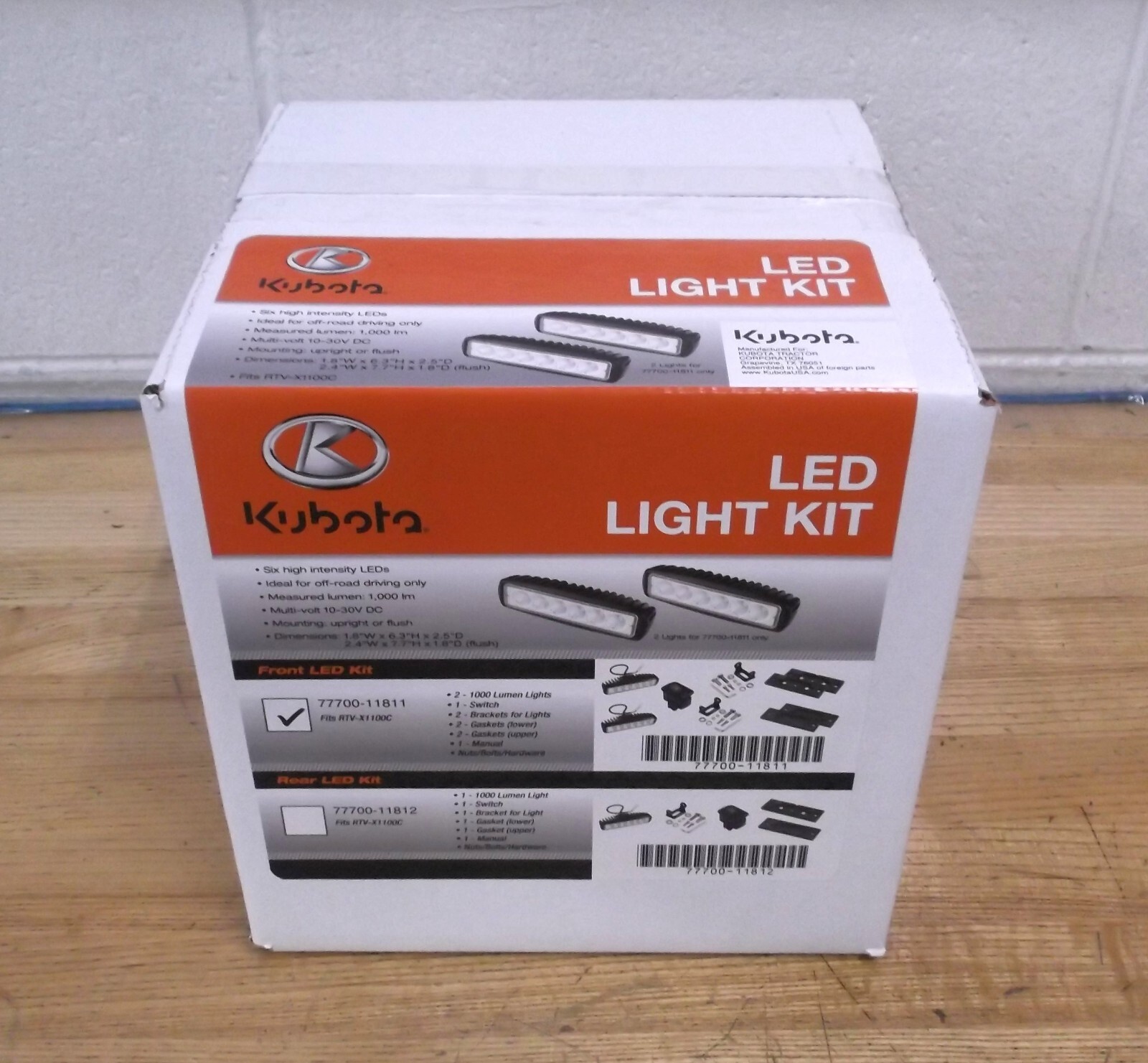 KUBOTA RTV-X1100C UTV FRONT LED FLOOD SPOT LIGHT KIT 77700-11811