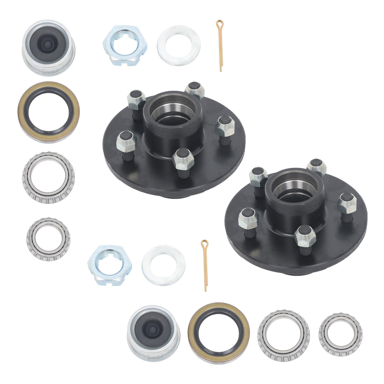 For 3500 lbs Trailer Axle 2 Sets Trailer Idler Hub Kits 5 on 4.5″