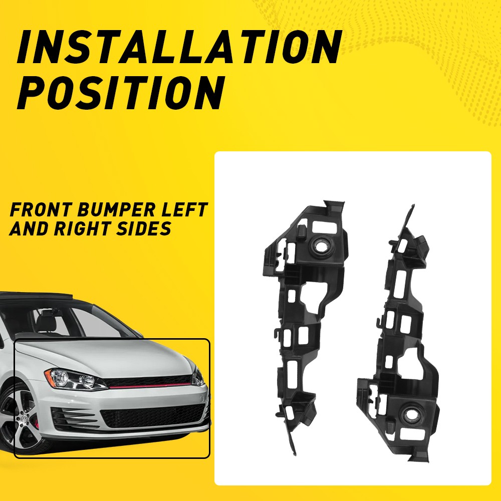 Bumper Bracket For 2015-2016 Volkswagen GTI Golf Front Left & Right Side 2Pcs