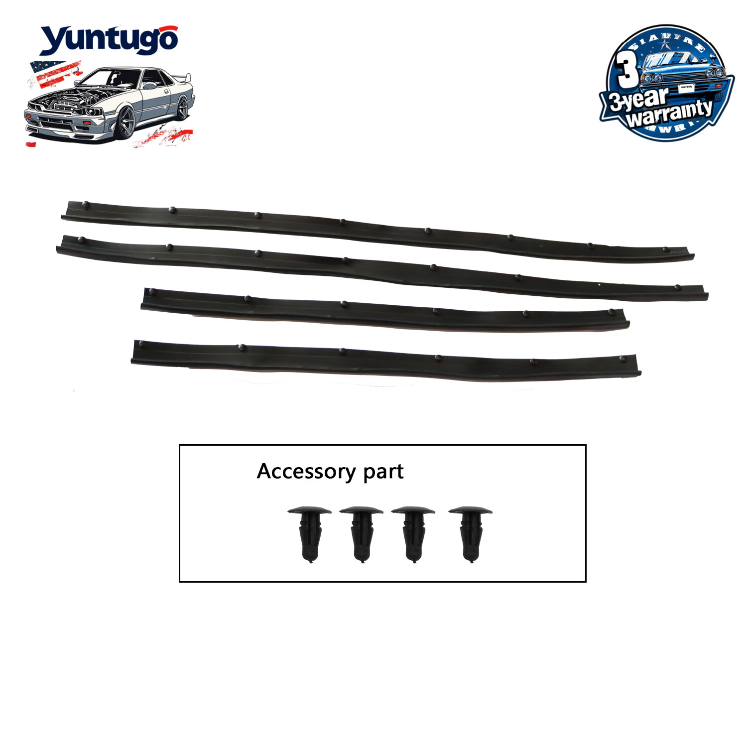 Front Rear Lower Door Weatherstrip Seal 4PCS For 99-16 Ford F250 F350 Super Duty