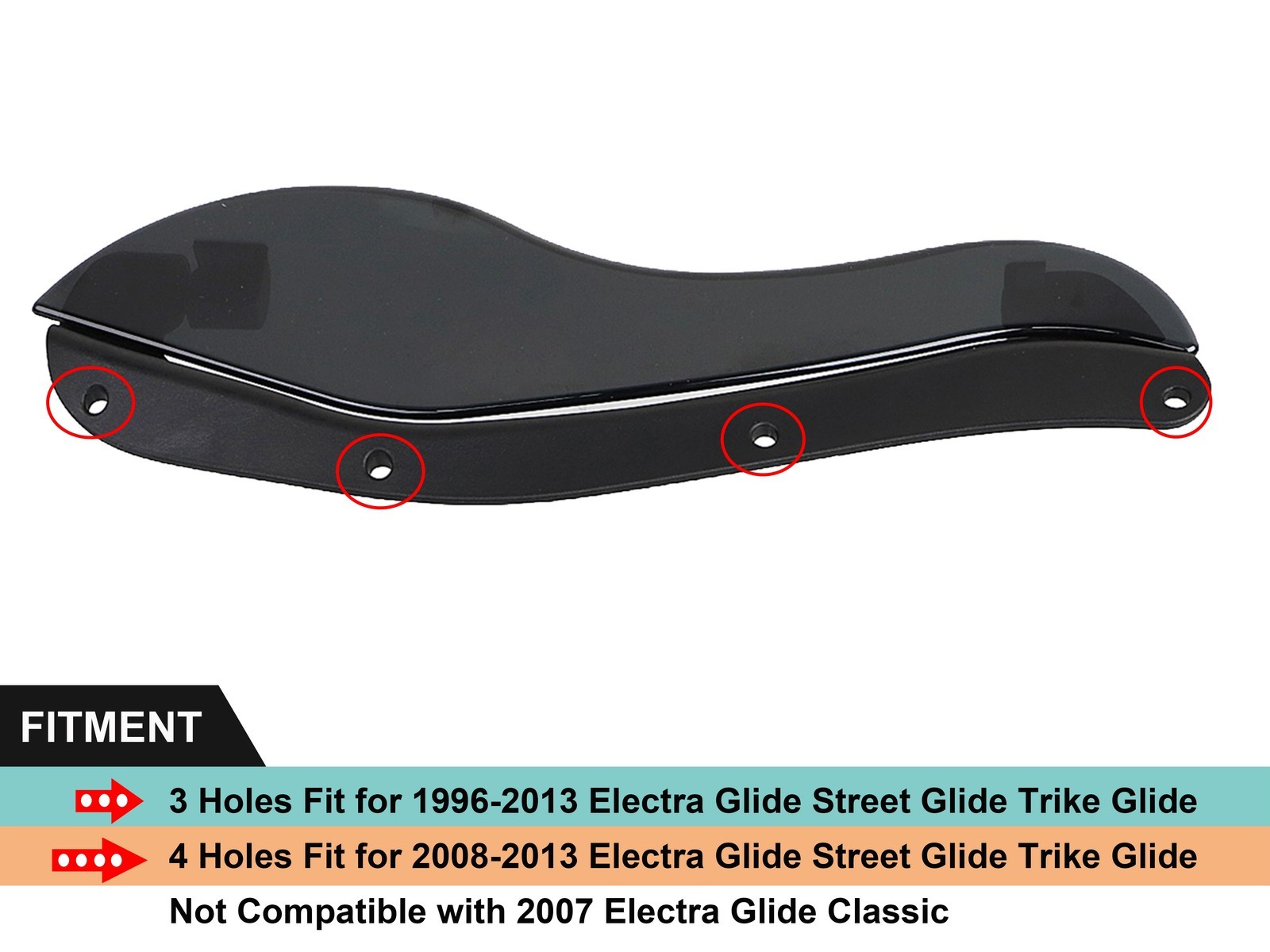 Smoke Fairing Wind Side Air Deflectors For Harley Electra Street Tri Glide 08-13
