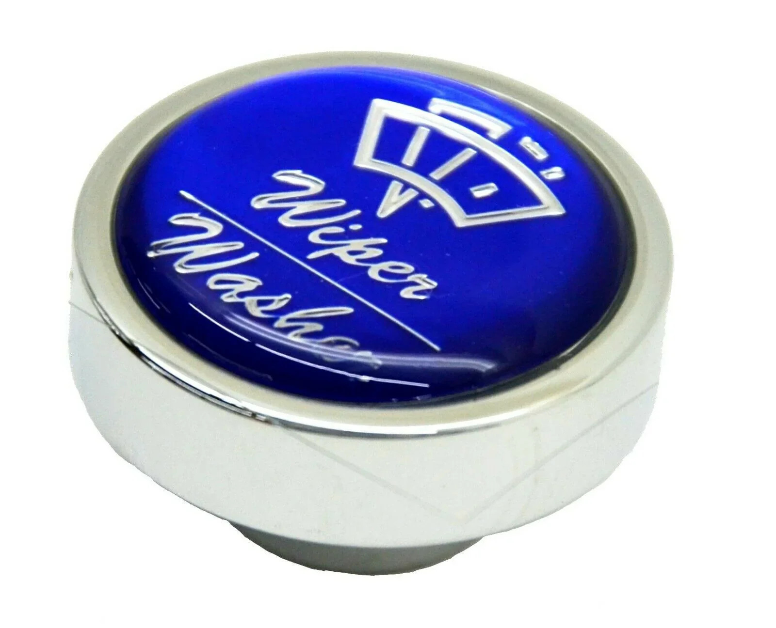 Wiper Washer Knob Blue/Silver Chrome Set Screw Mount for 1/4″ Shaft GG#96581