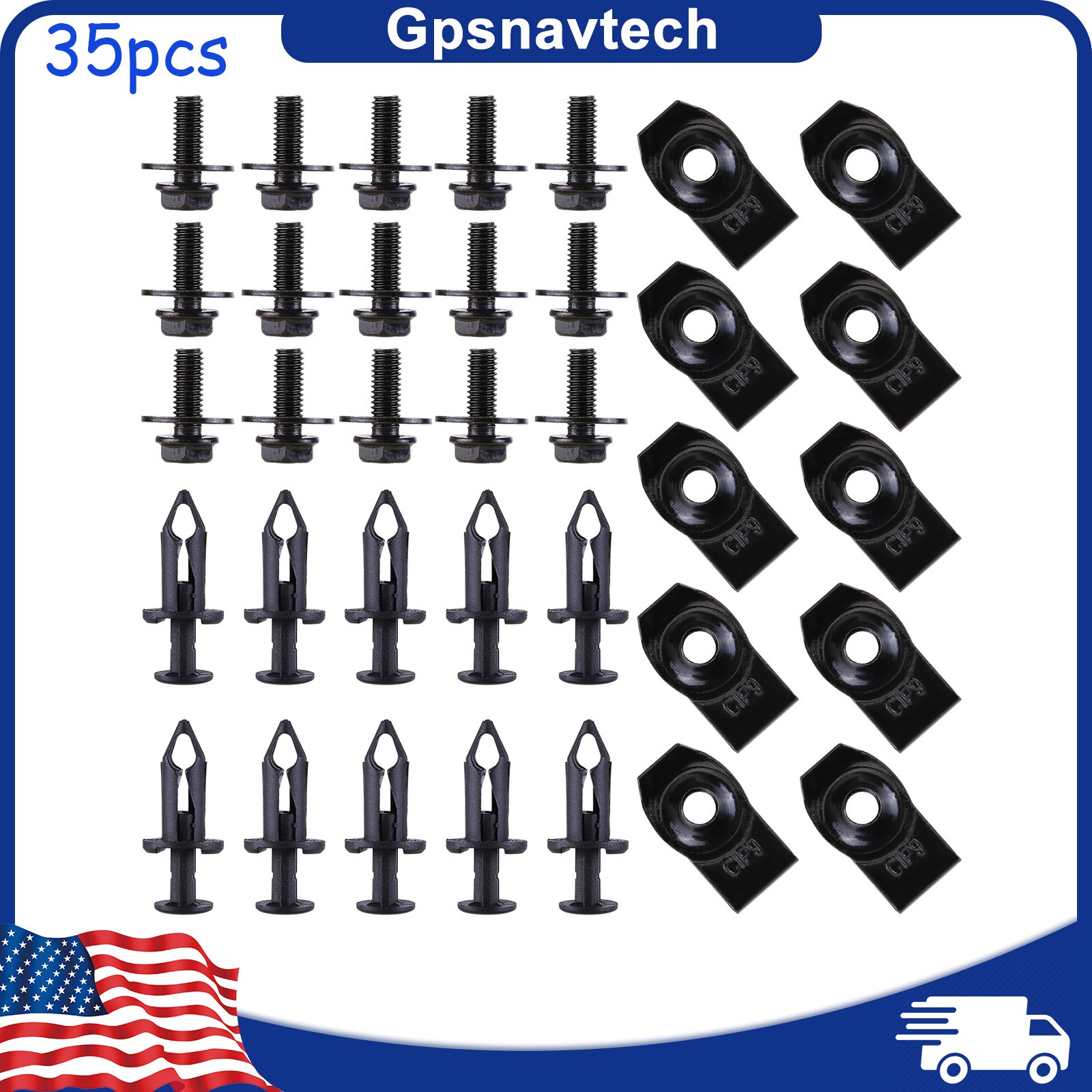 Engine Under Cover Splash Shield Guard Body Bolt U-nut Clips Fastener 35pcs Set