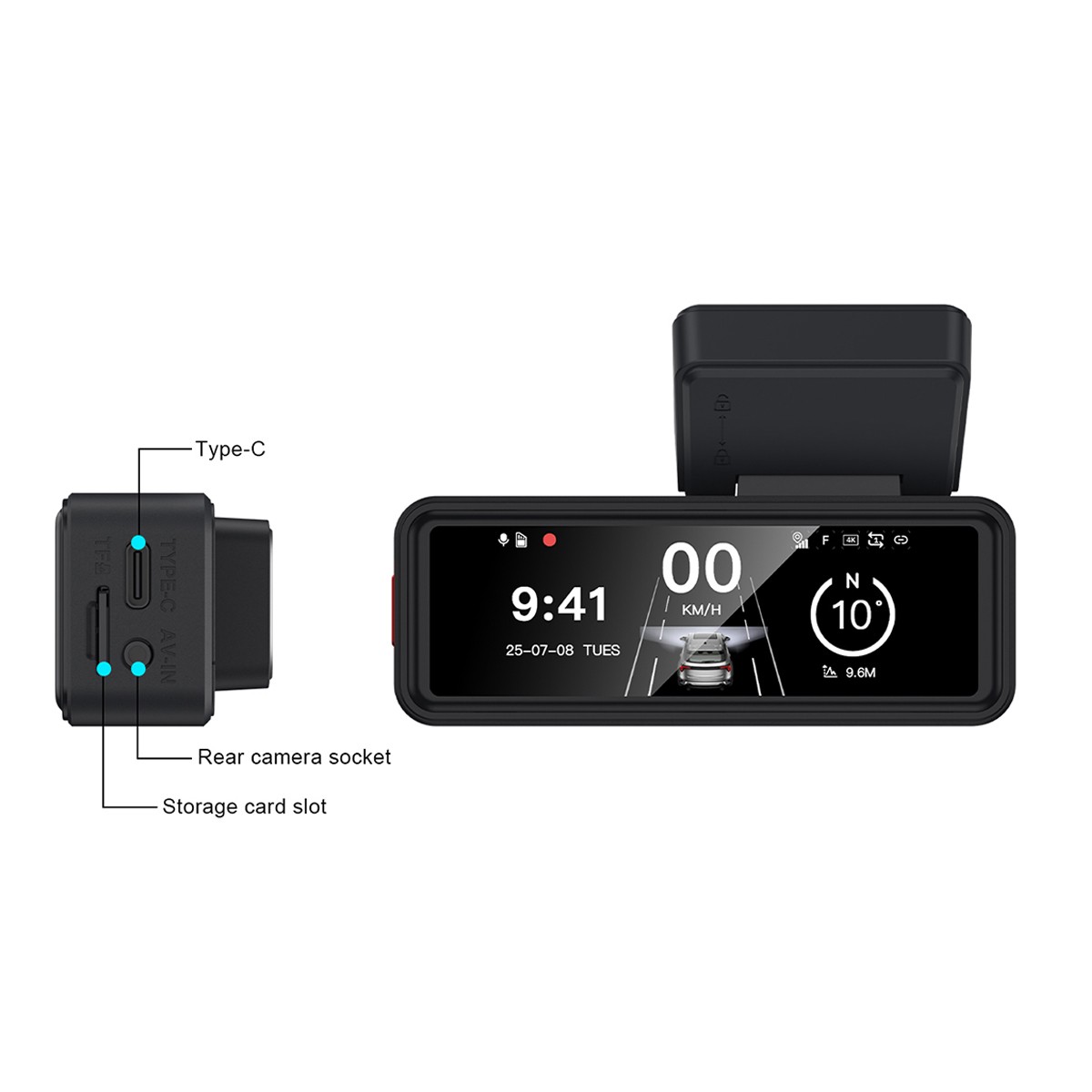 Dash Camera 4K Front Rear Dash Cam Built-In WiFi & GPS, App control Night Vision