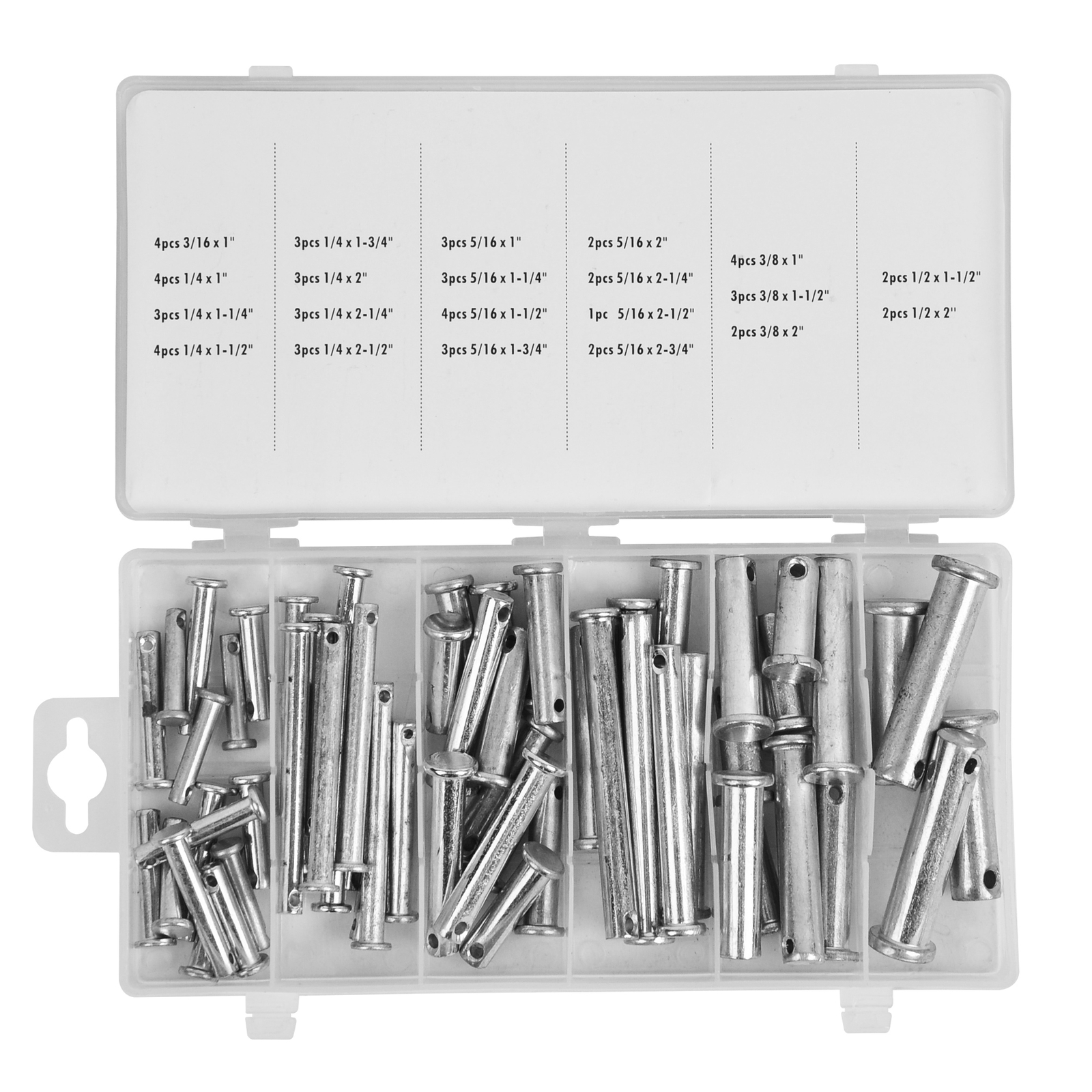 60pc Clevis Pin Assortment Tool Set, 3/32″ 1/8″,5/32″ Pin Hole For Car/ Tractors