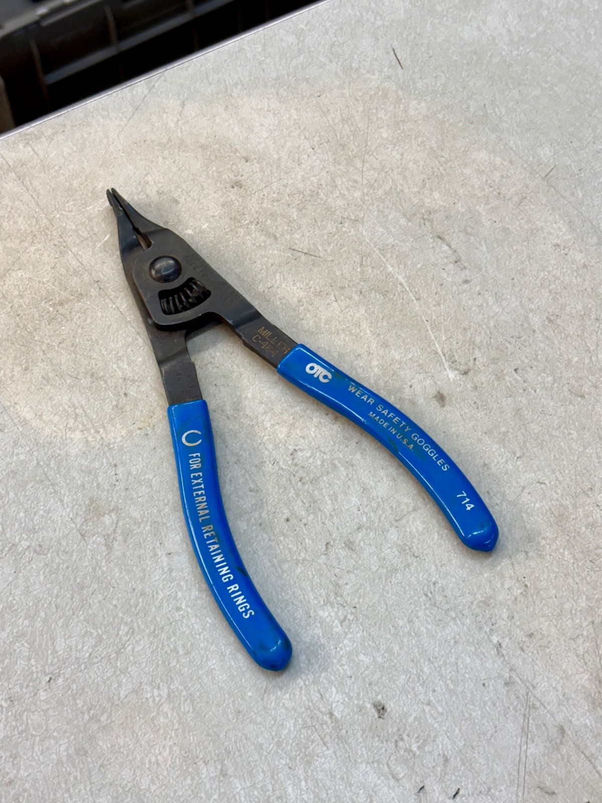 MILLER PLIER C-484 OTC HORSESHOE LOCK RING PLIERS ——– LIQUIDATION!!