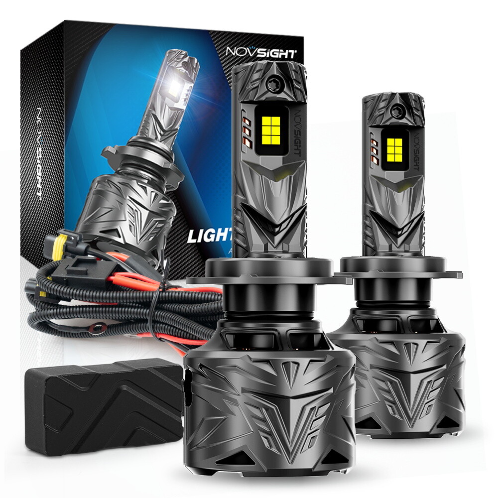 NOVSIGHT Pair H7 LED Headlight Bulbs Kit 6500k 240W 50000LM White Super Bright