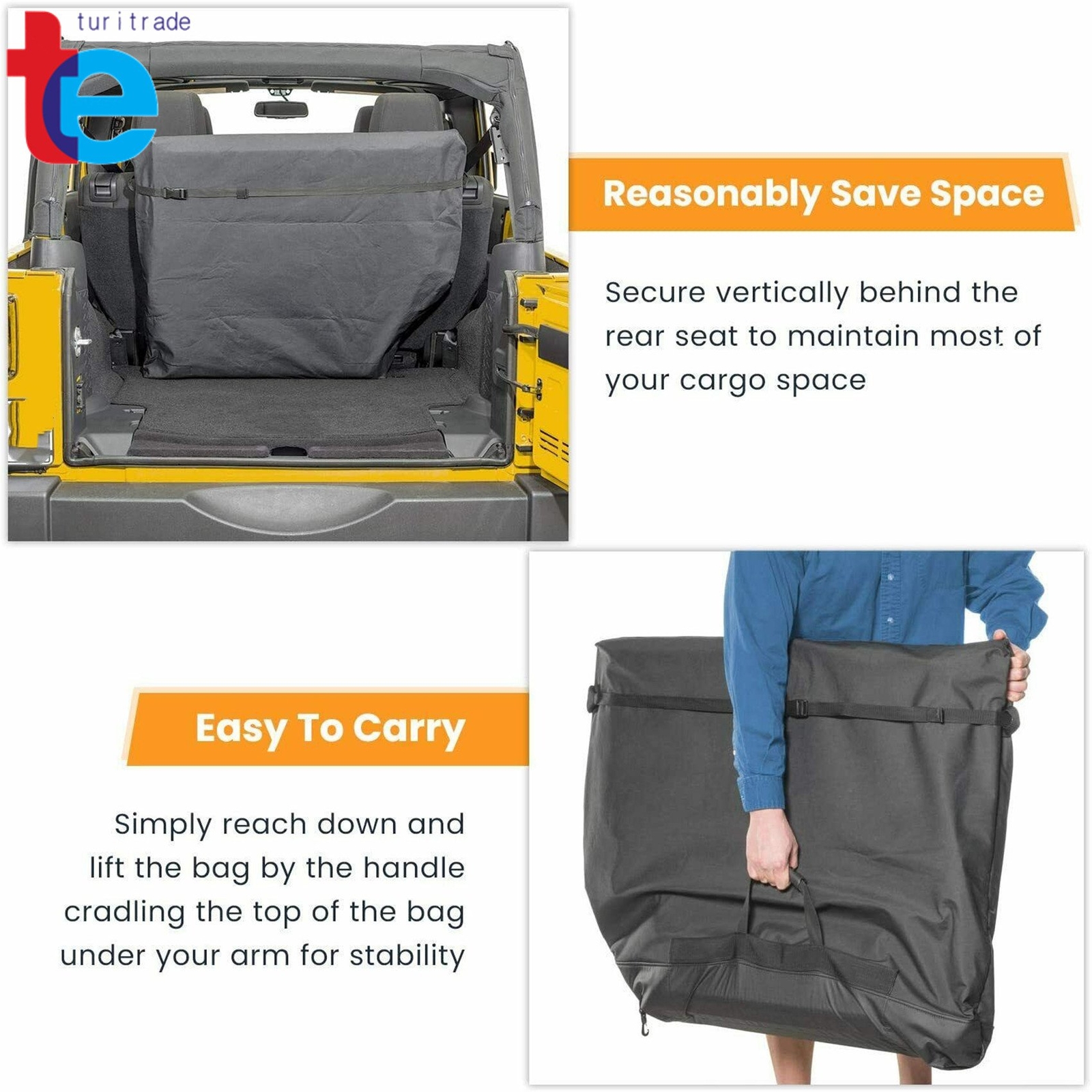 Freedom Panel Hard Top Storage Bag with Handle for 2007-2020 Jeep Wrangler JK JL