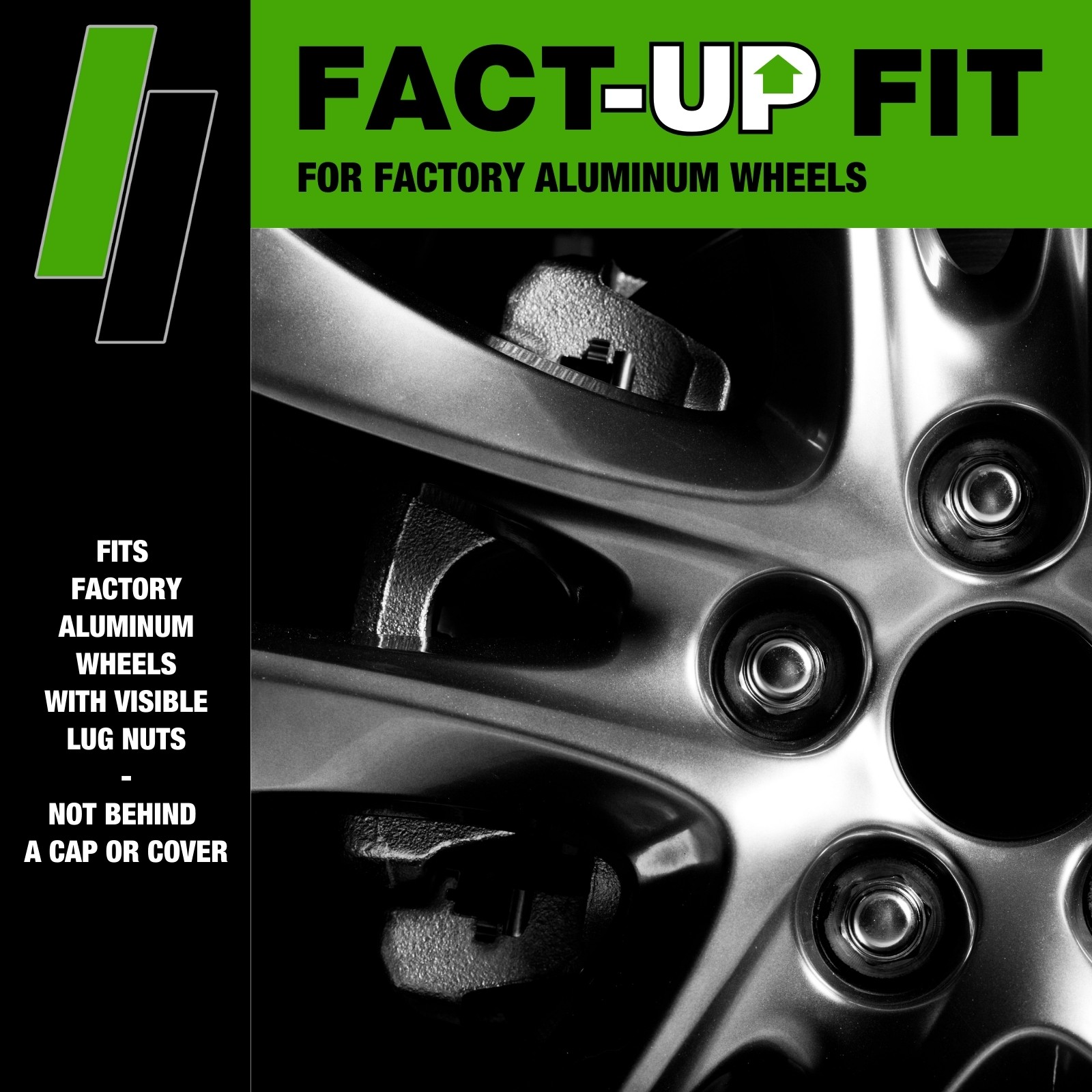 Black Lug Nuts for 2011-2017 Lexus CT200h with Factory Wheels