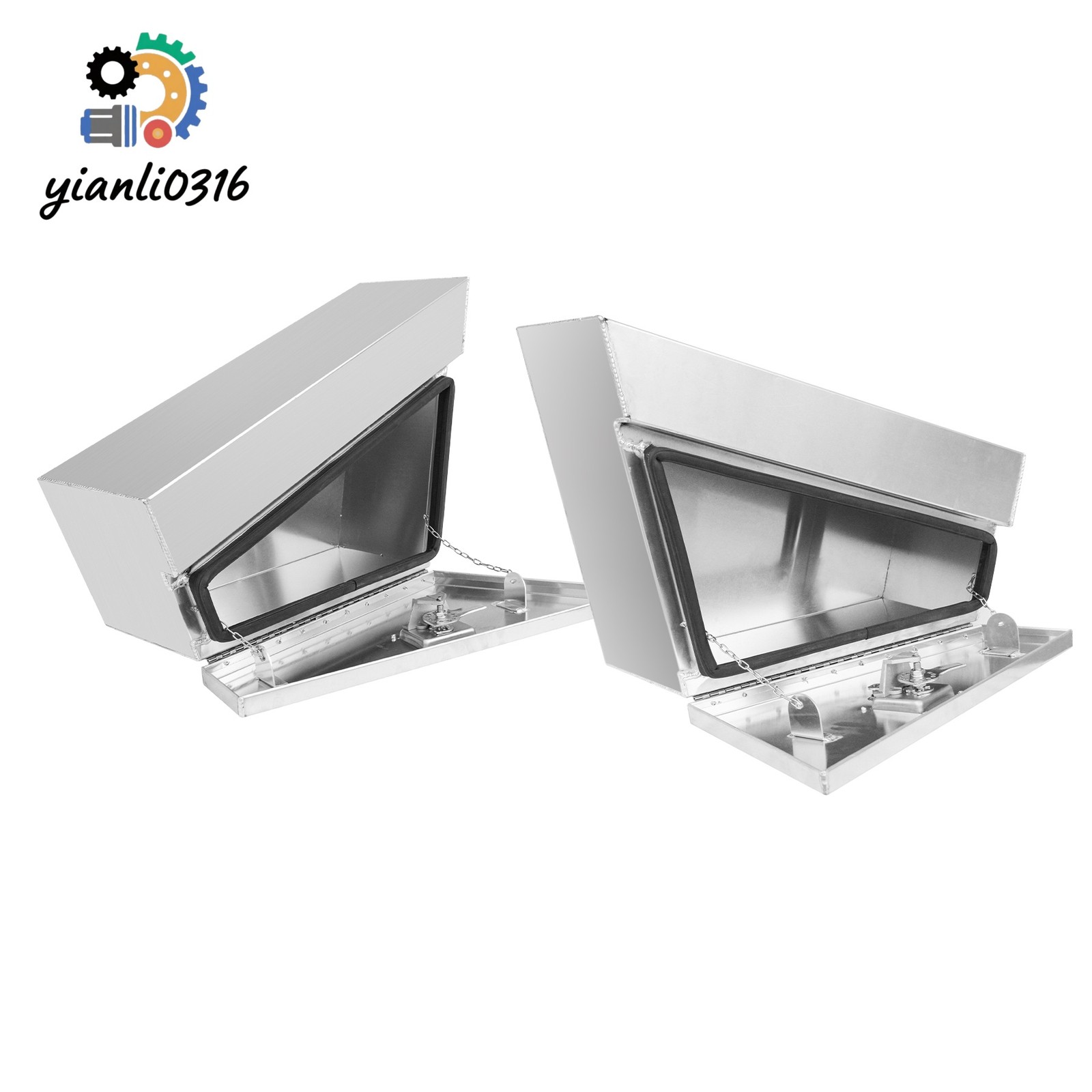 Heavy Duty Pair Silver Aluminum Underbody Storage Box 30x10x17″ RV Pickup Truck