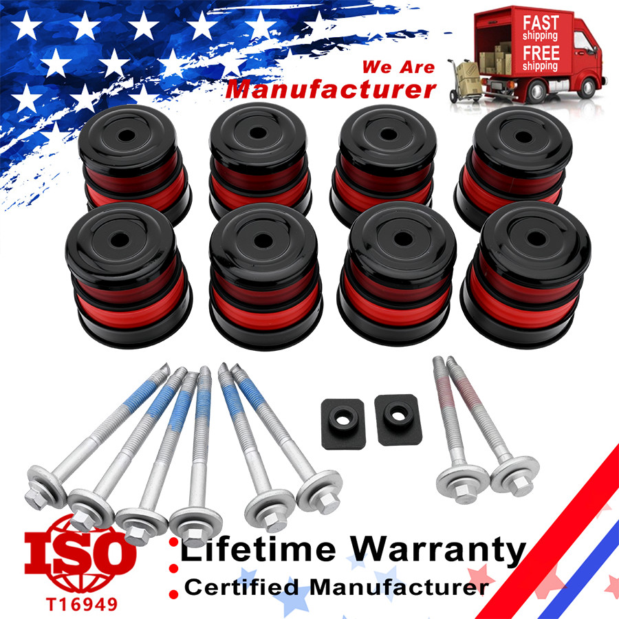 For 2008-16 Ford F-250 F-350 8X Silicone Body Mount Bushings & Cushion Bolts Kit